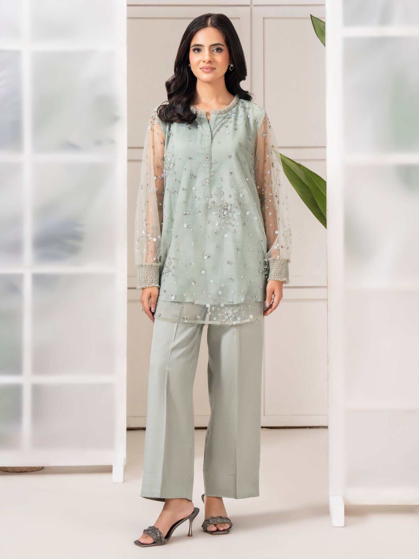 Net Co-ord Set-Embroidered (Pret)