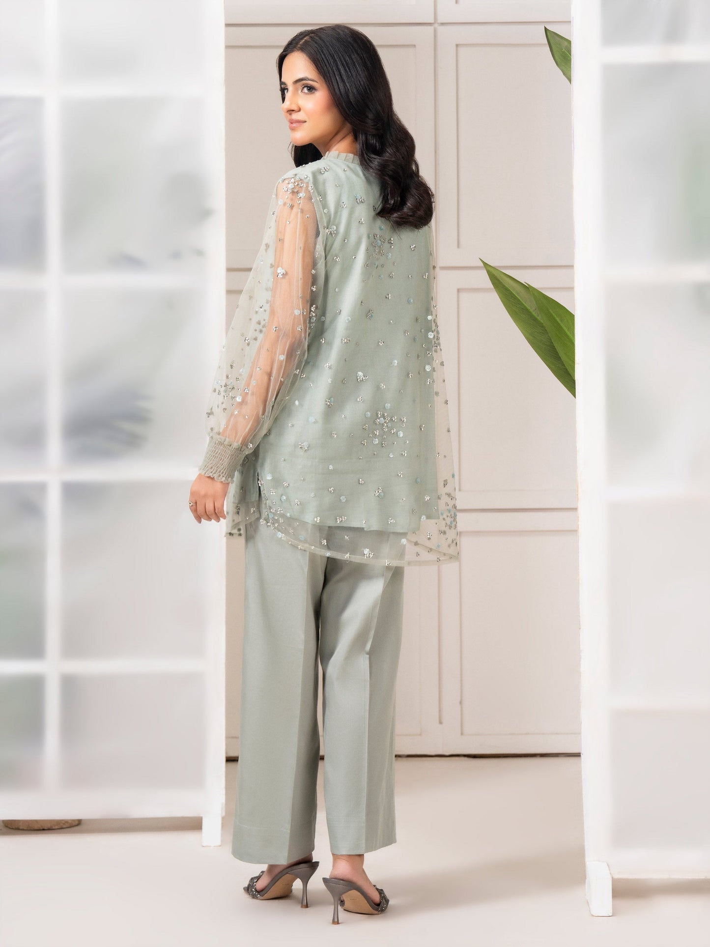 Net Co-ord Set-Embroidered (Pret)