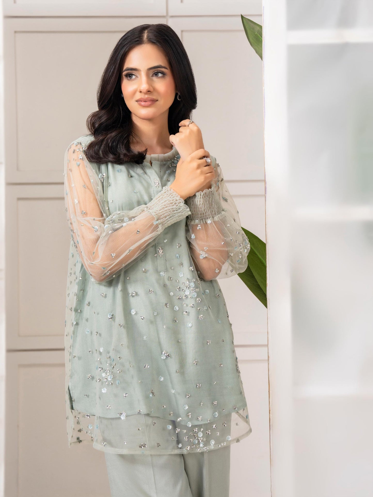 Net Co-ord Set-Embroidered (Pret)