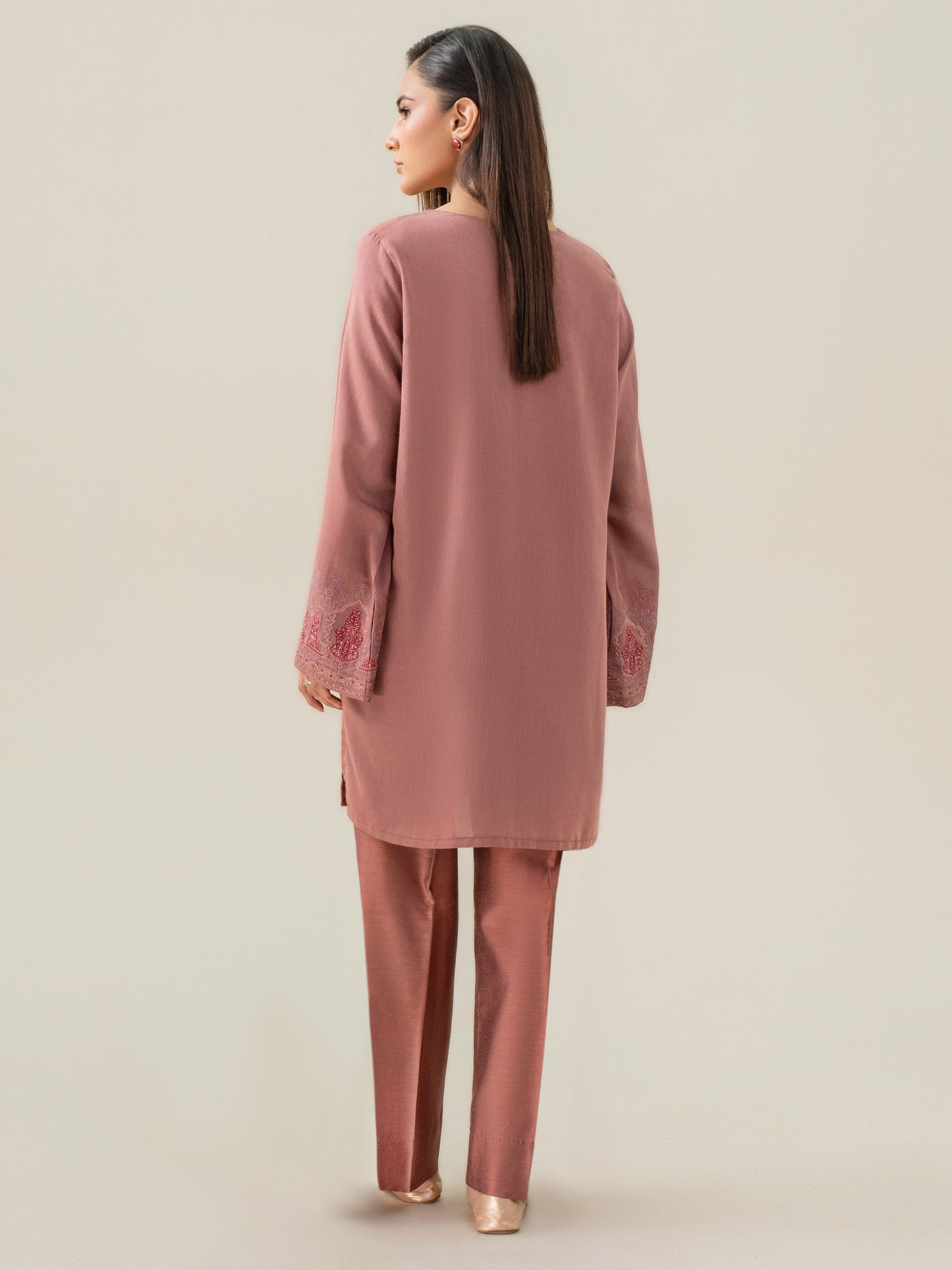 Raw Silk Co-Ord Set-Embroidered (Pret)
