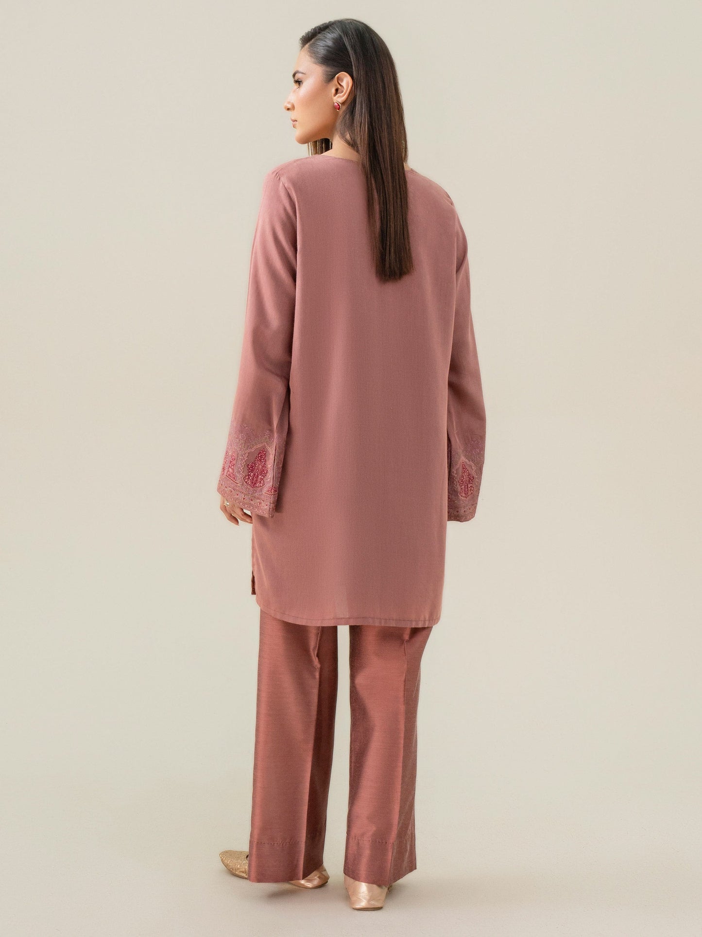 Raw Silk Co-Ord Set-Embroidered (Pret)
