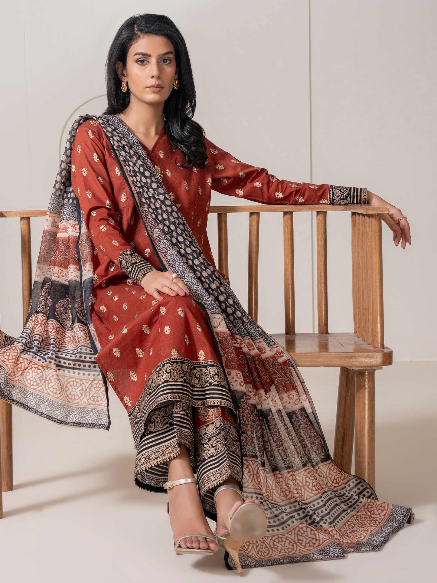 3 Piece Lawn Suit-Paste Print (Pret)