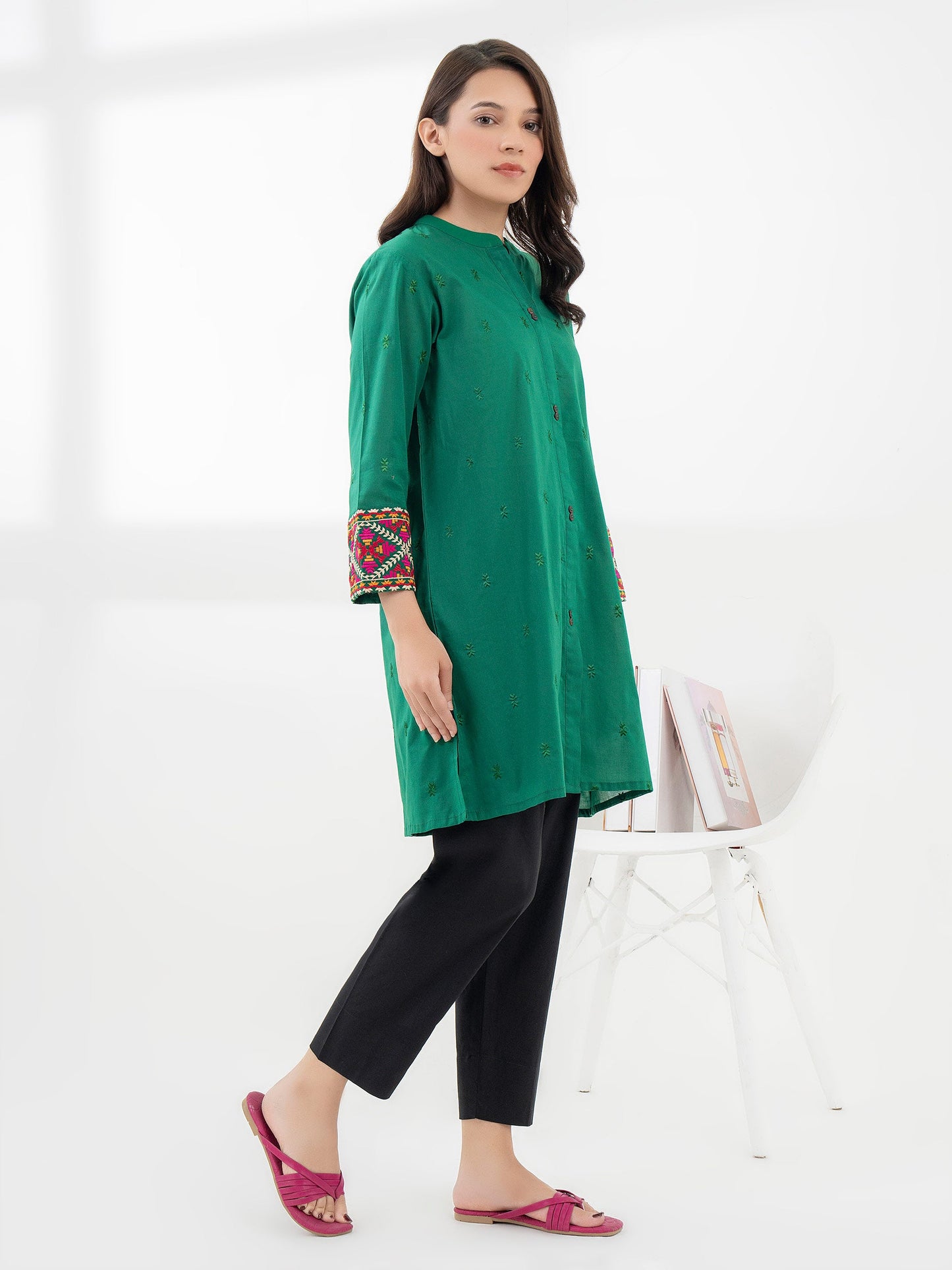 Cambric Shirt-Embroidered (Pret)