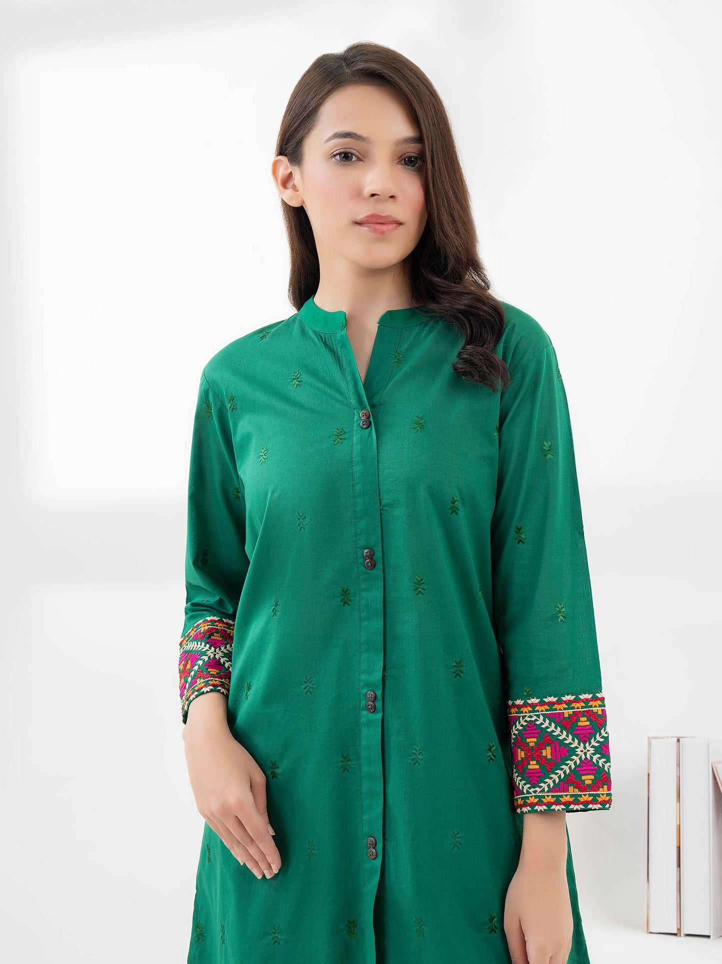 Cambric Shirt-Embroidered (Pret)