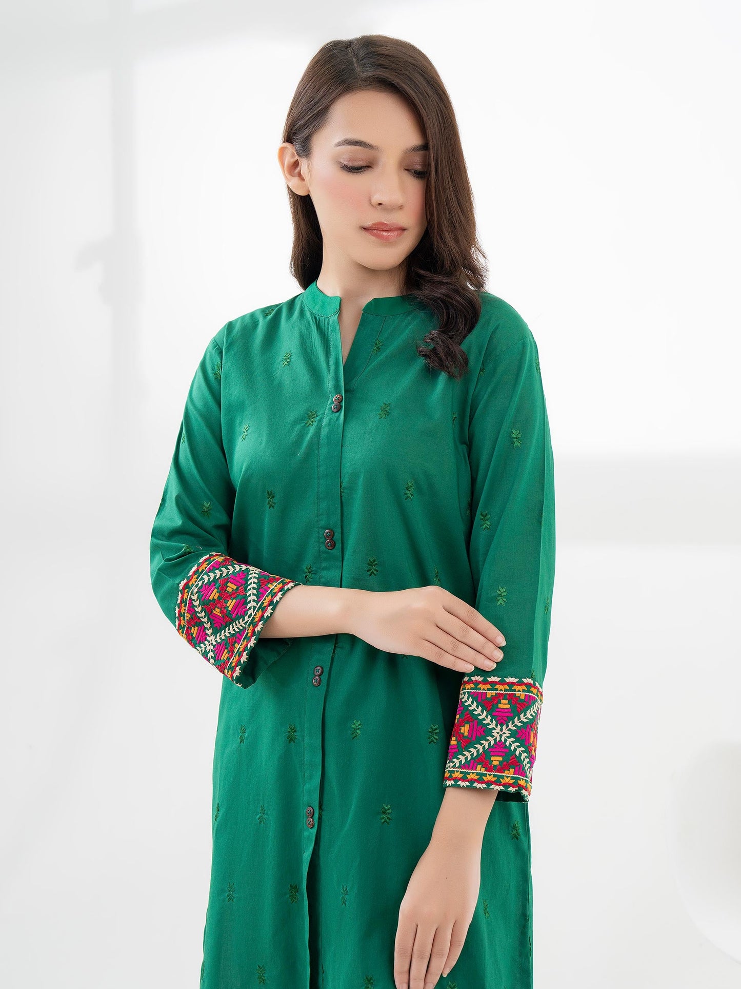 Cambric Shirt-Embroidered (Pret)
