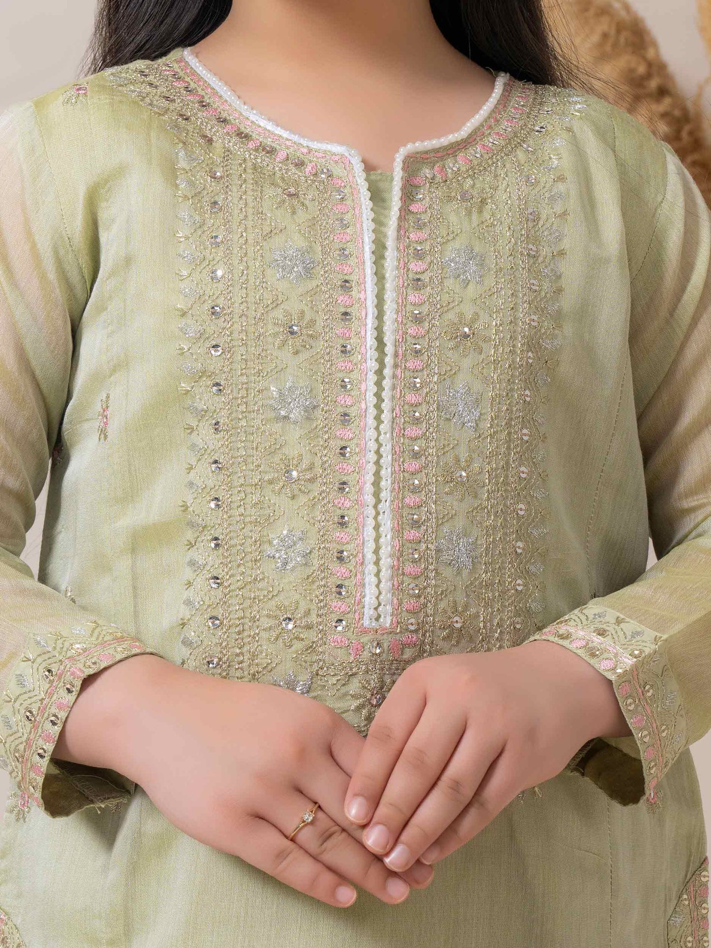 2 Piece Silk Suit-Embroidered