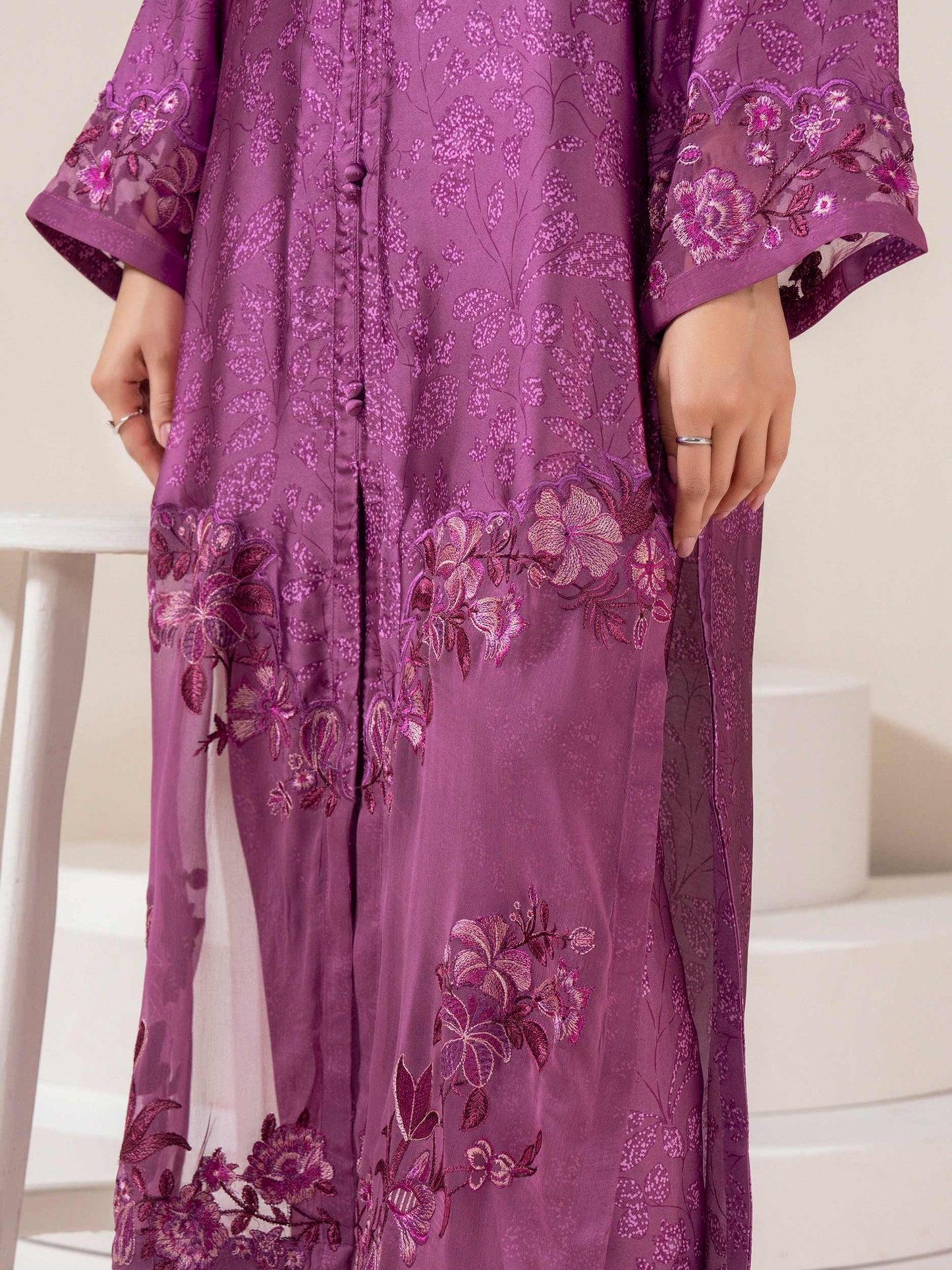 2 Piece Silk Suit-Embroidered (Pret)