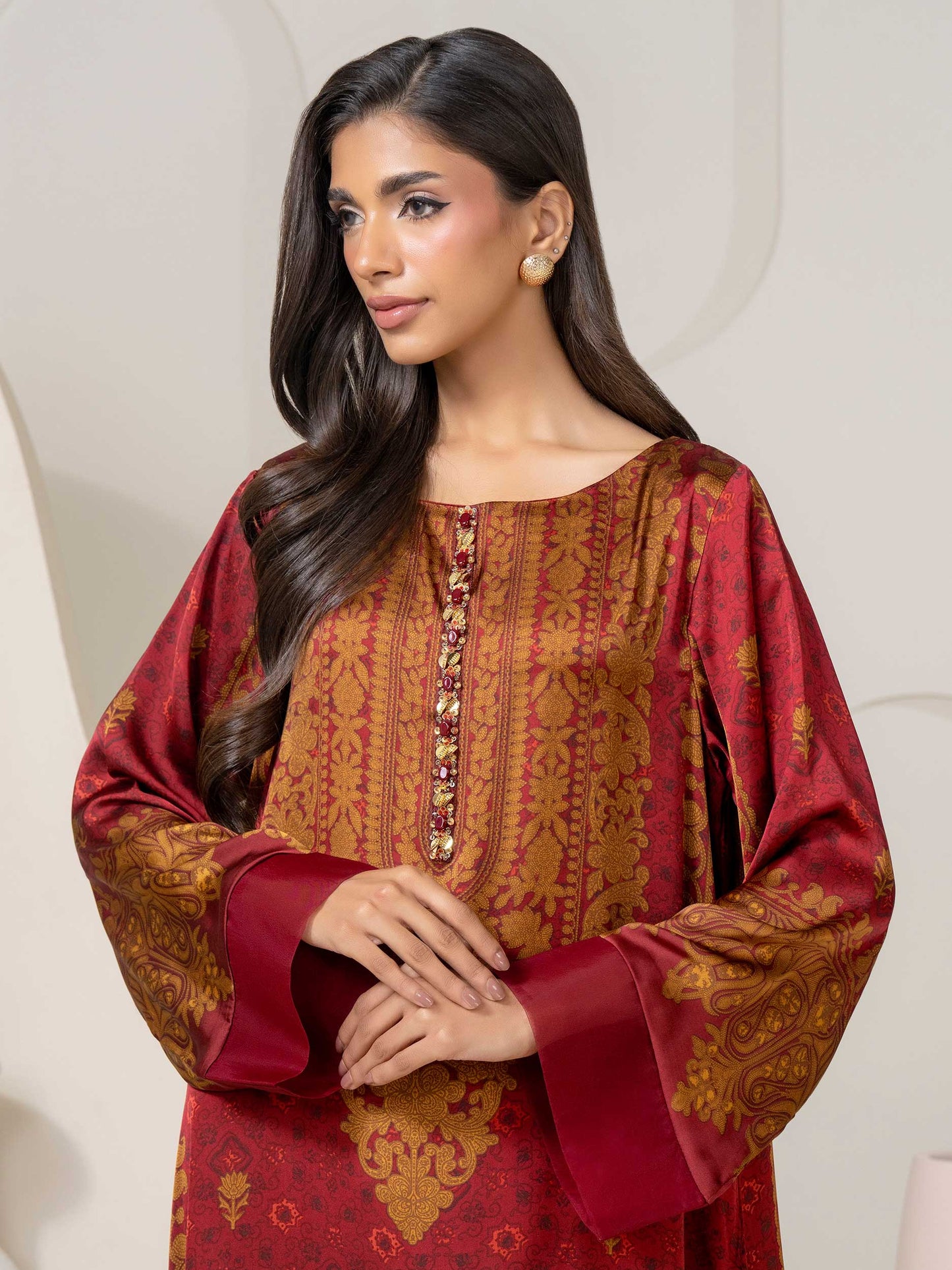 2 Piece Silk Suit-Embroidered (Pret)