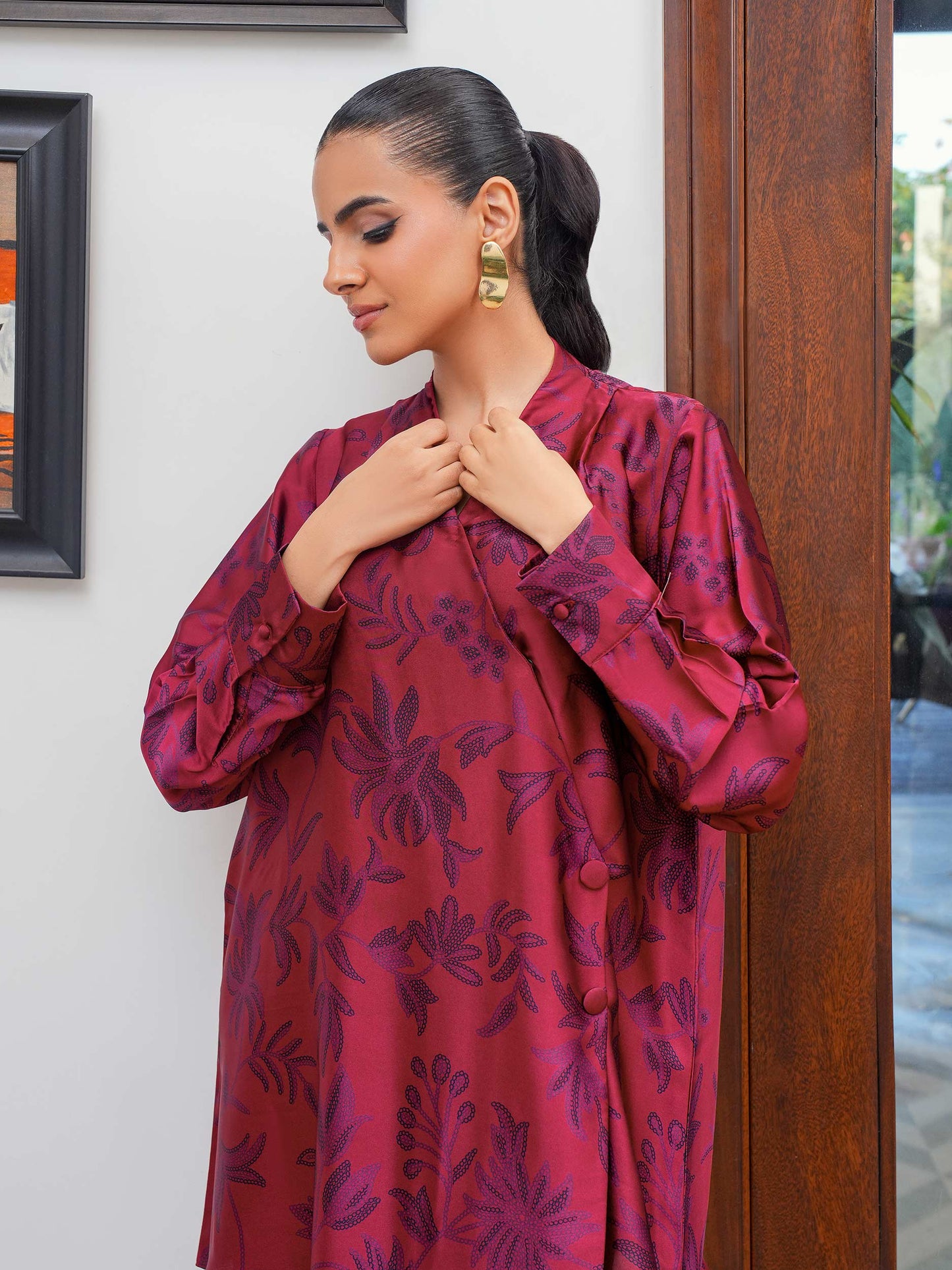 Silk Co-ord Set-Printed (Pret)