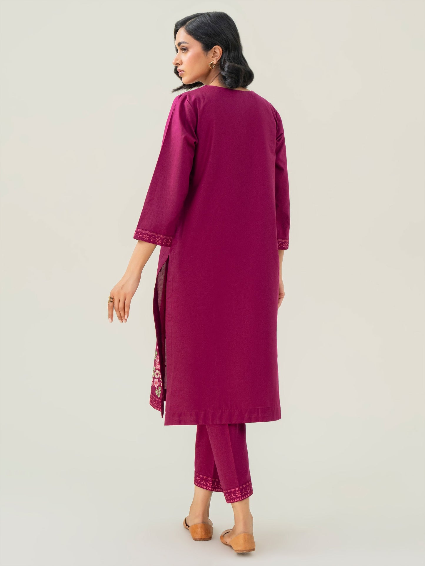 2 Piece Cambric Suit-Embroidered (Pret)