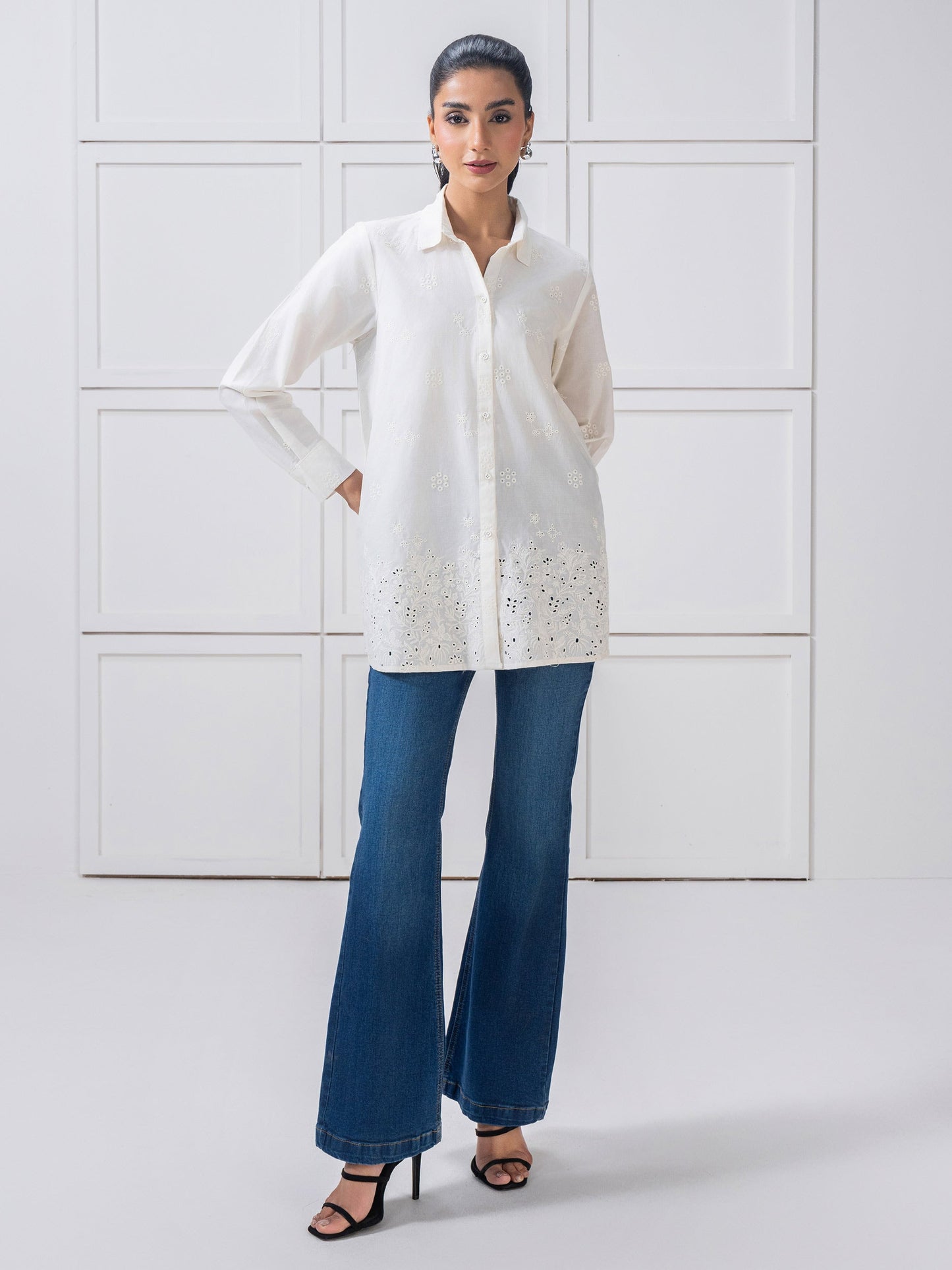 Cambric Top-Embroidered