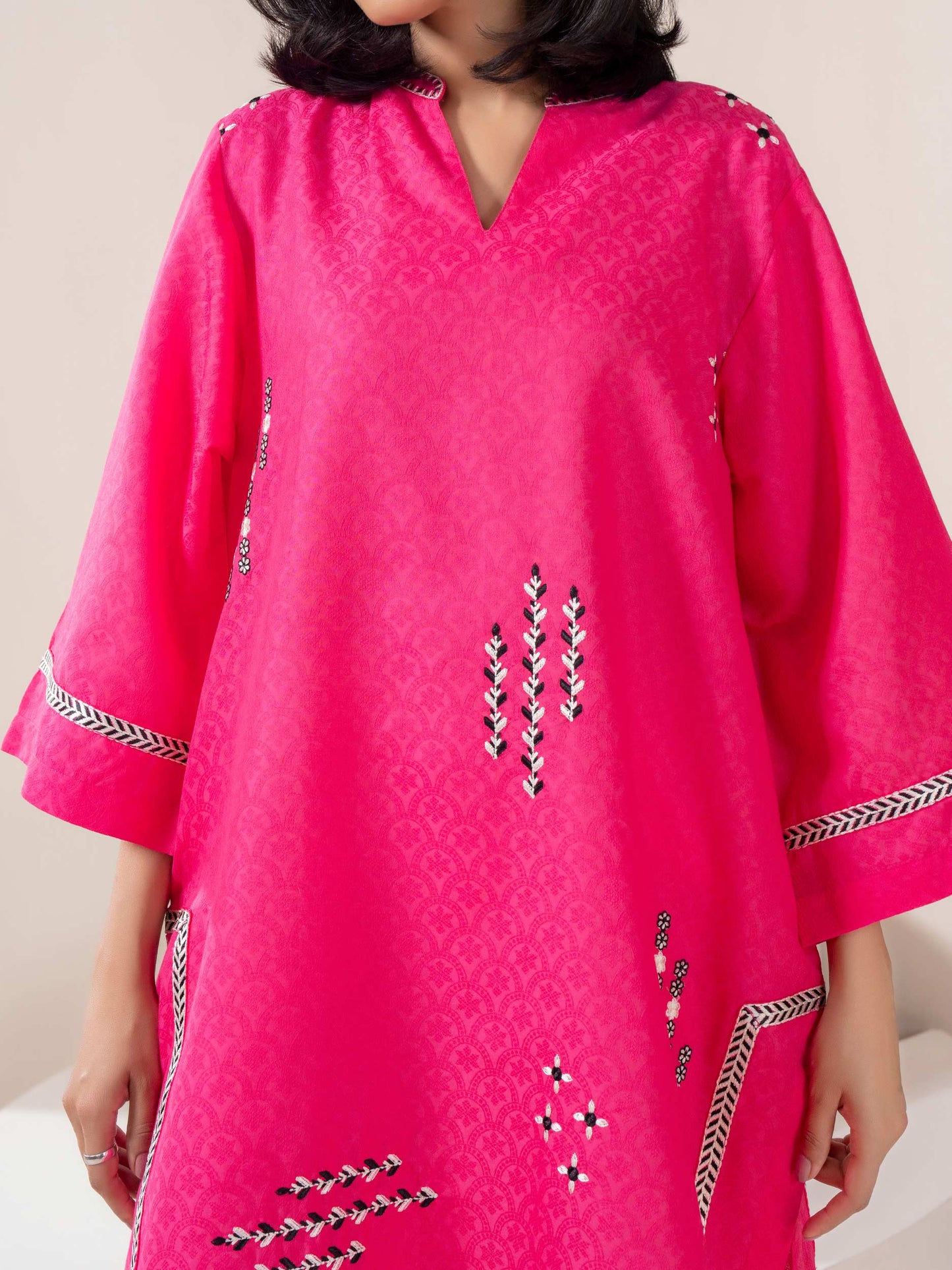 Jacquard Shirt-Embroidered (Pret)