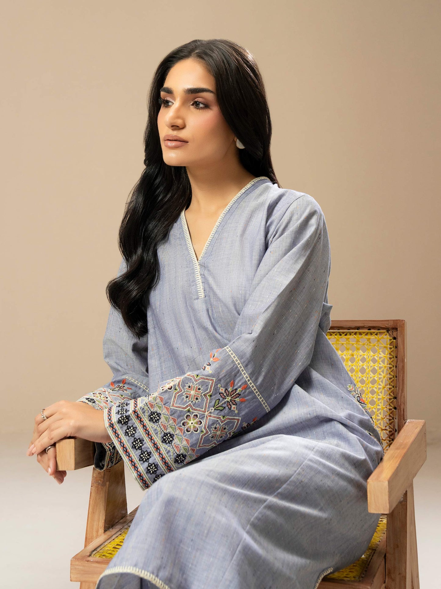 2 Piece Yarn Dyed Suit- Embroidered (Pret)