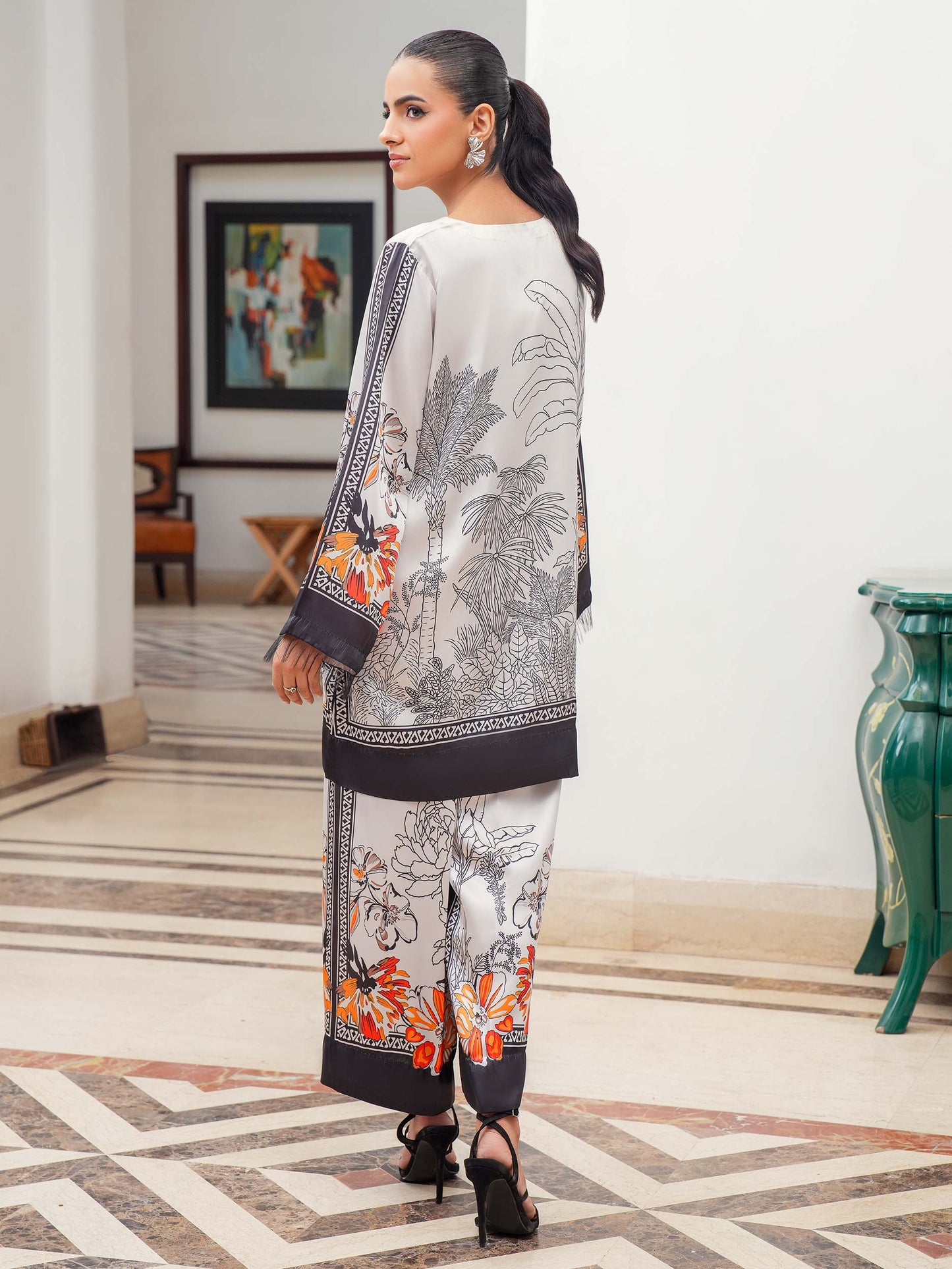 Silk Co-ord Set-Printed (Pret)