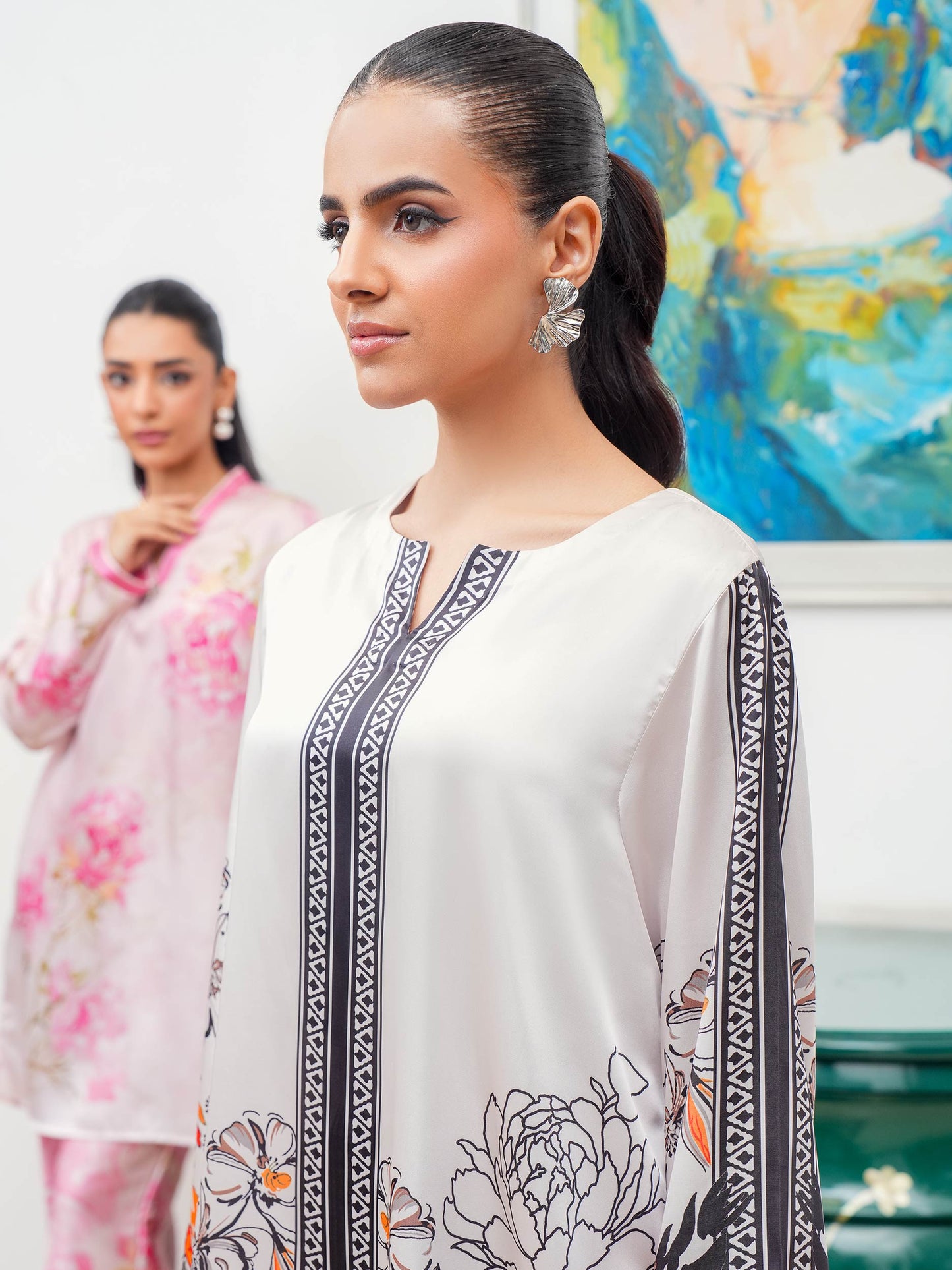 Silk Co-ord Set-Printed (Pret)