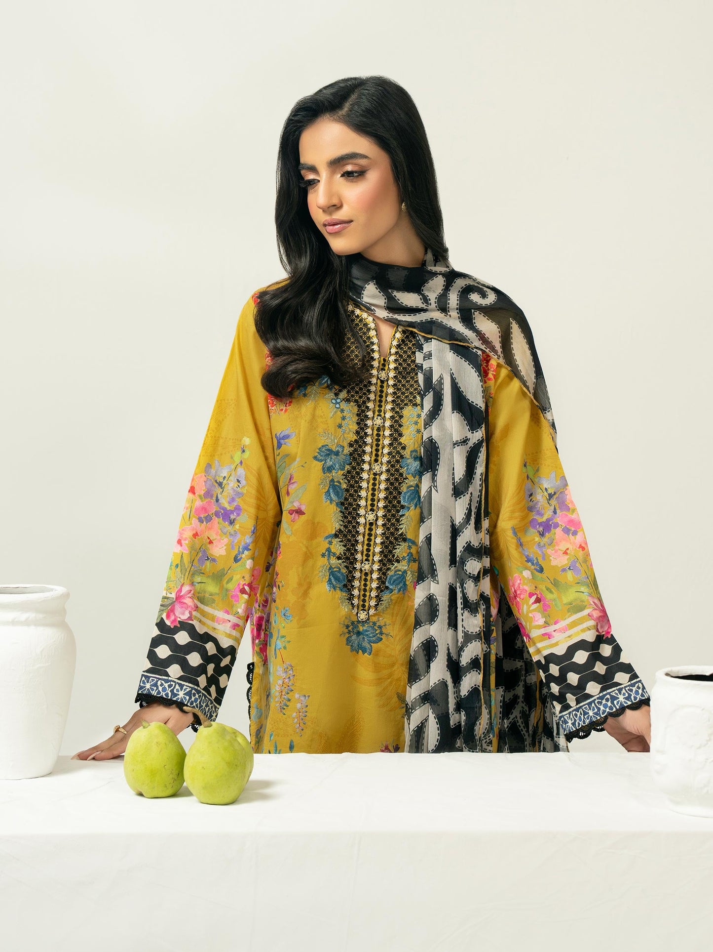 3 Piece Cambric Suit-Embroidered (Pret)