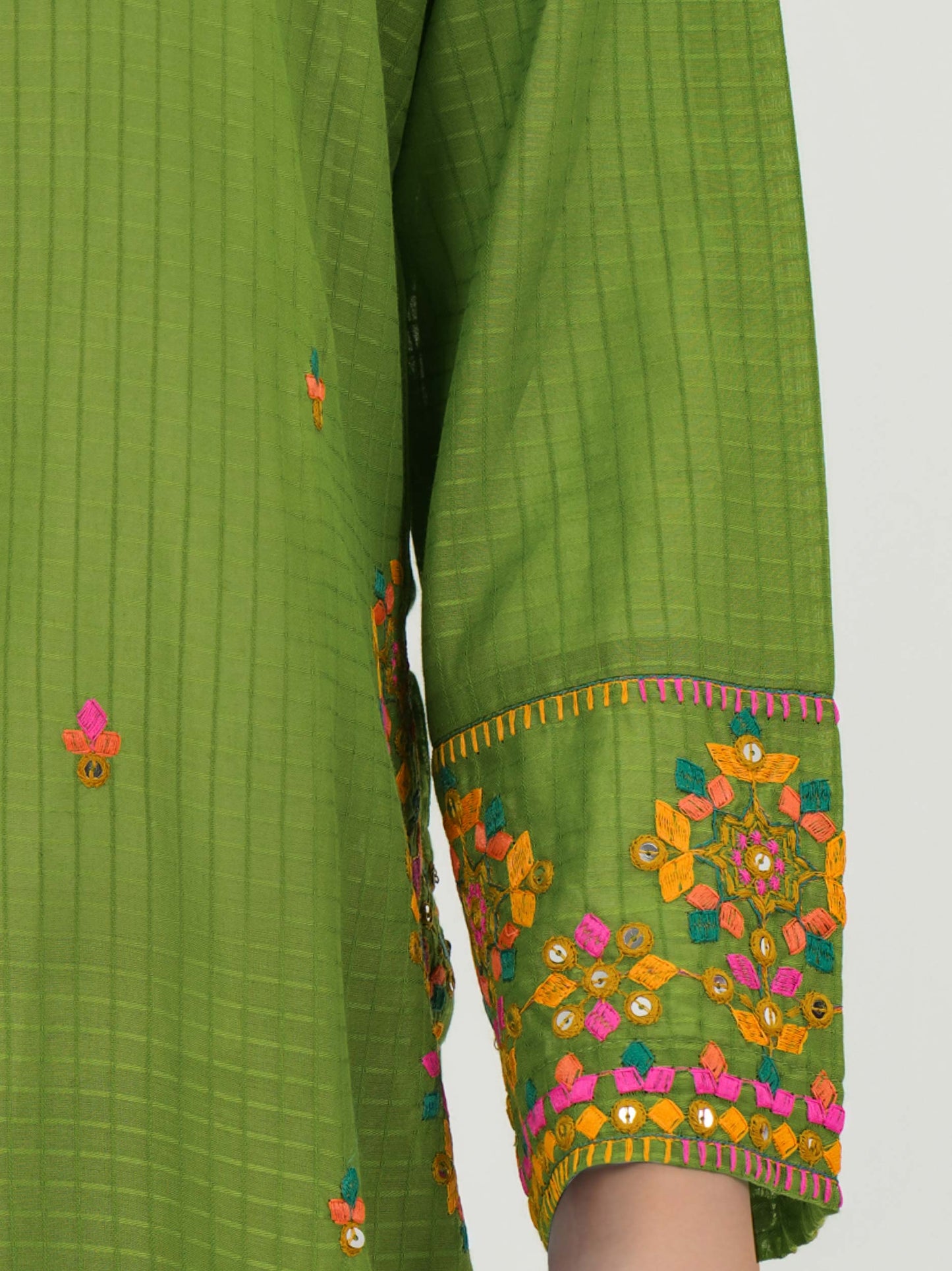 2 Piece Texture Suit- Embroidered (Pret)