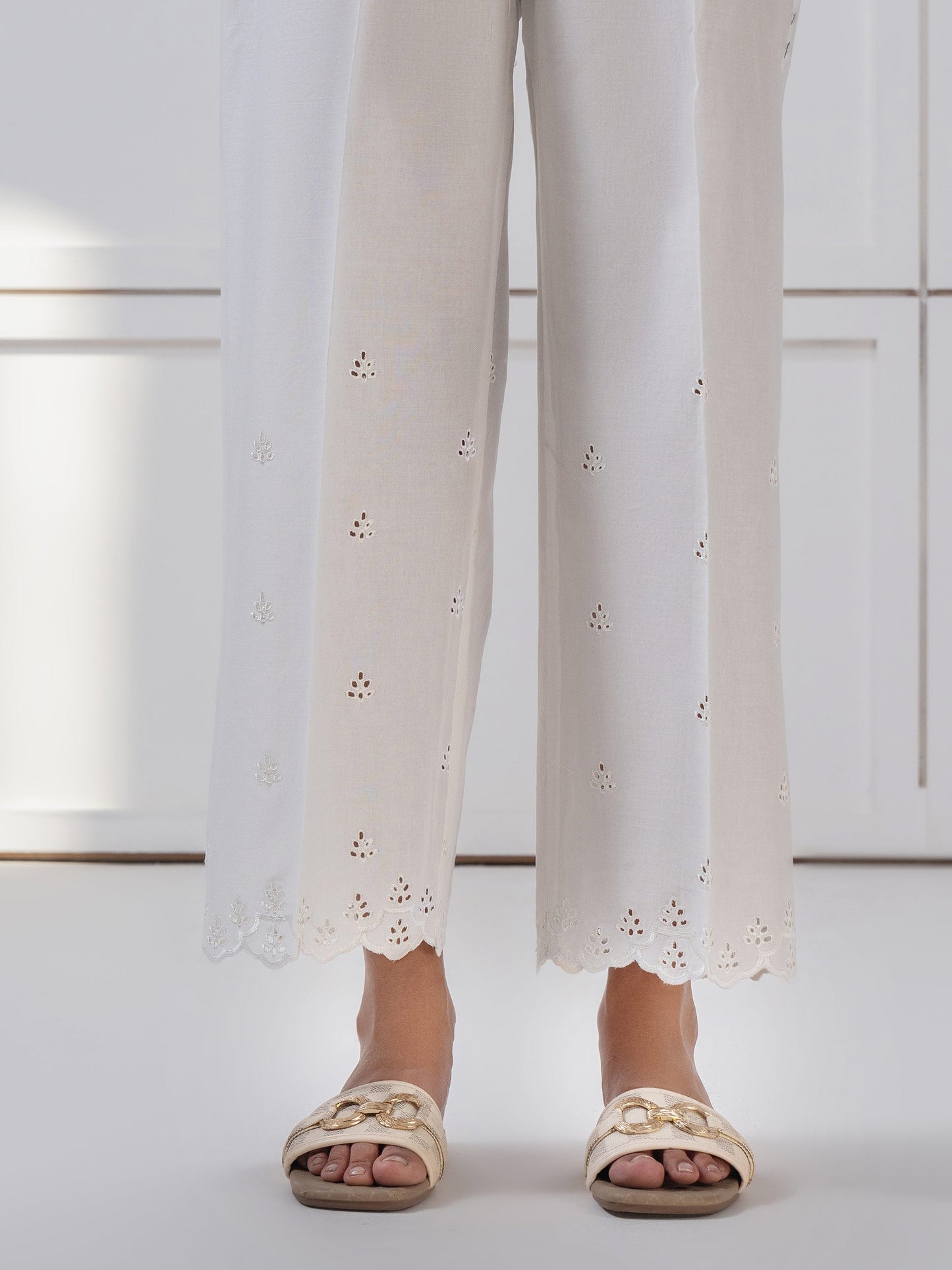 Cambric Trouser-Embroidered (Pret)