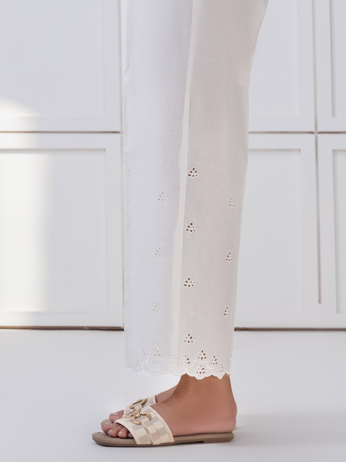 Cambric Trouser-Embroidered (Pret)