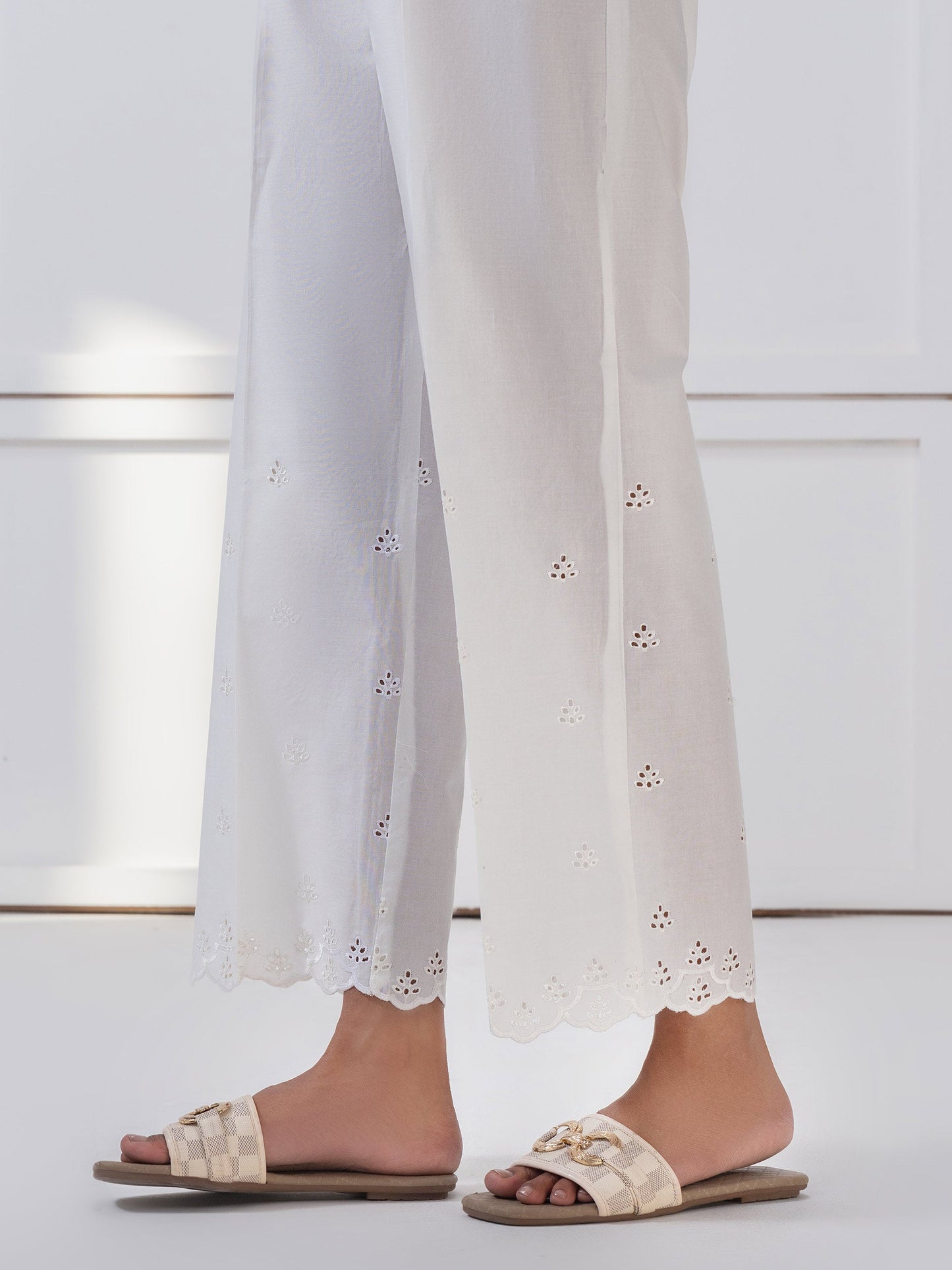 Cambric Trouser-Embroidered (Pret)