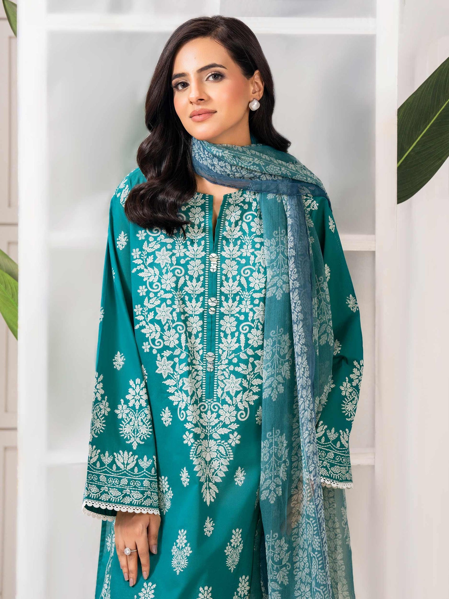 3 Piece Lawn Suit-Paste-Print (Pret)
