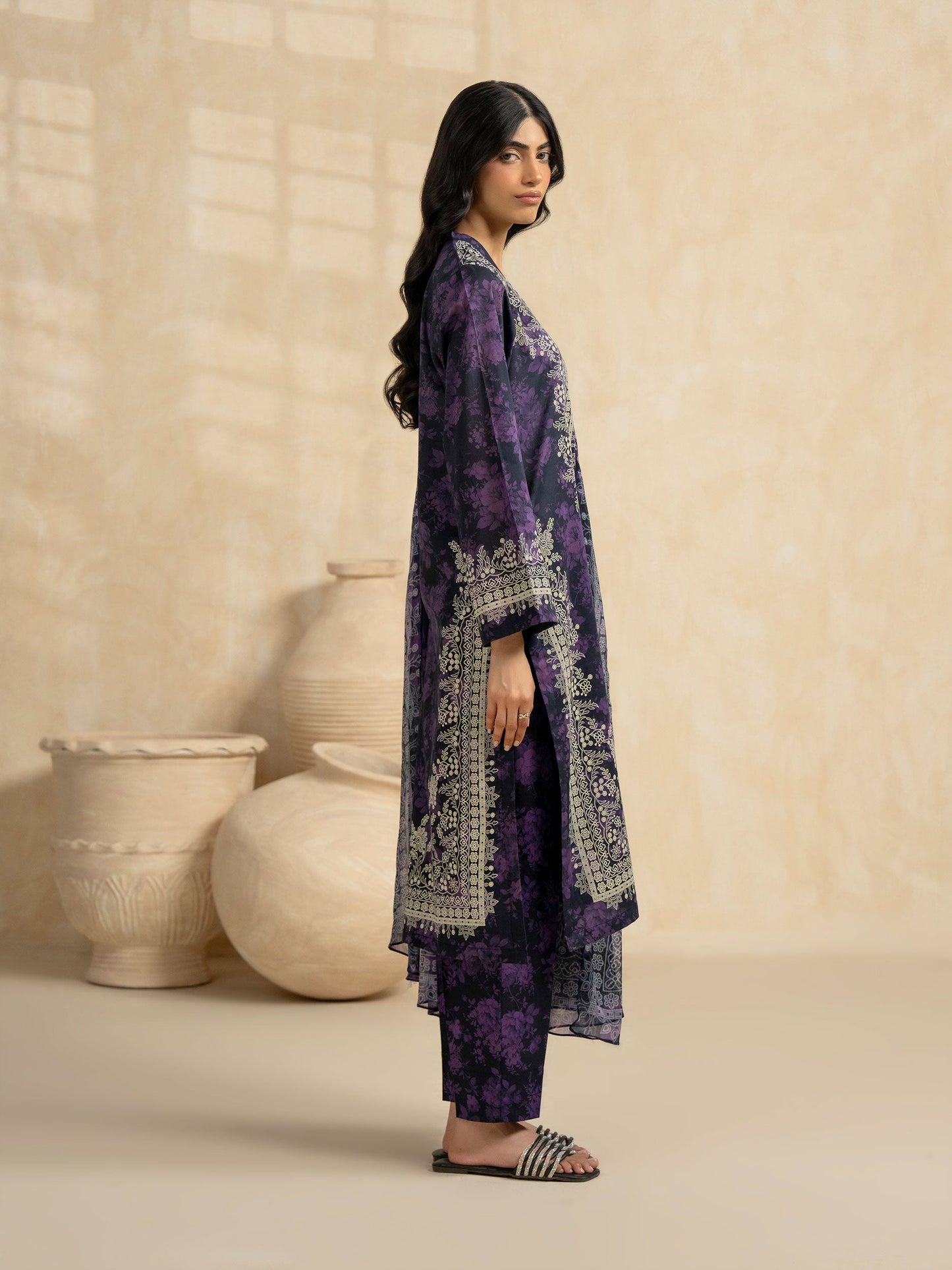 3 Piece Lawn Suit-Paste-Print (Pret)