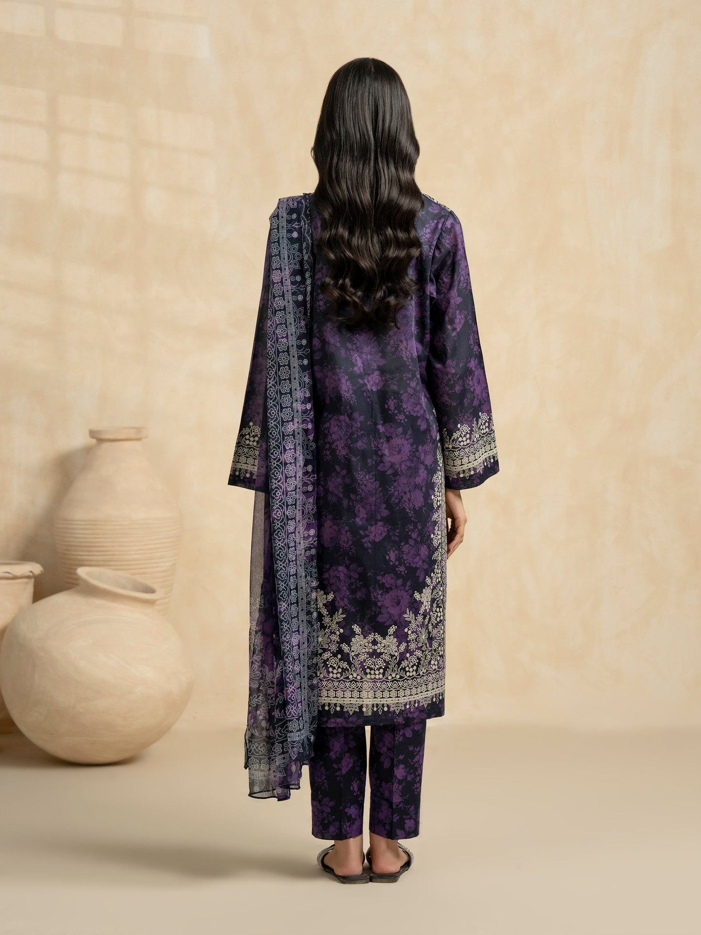 3 Piece Lawn Suit-Paste-Print (Pret)