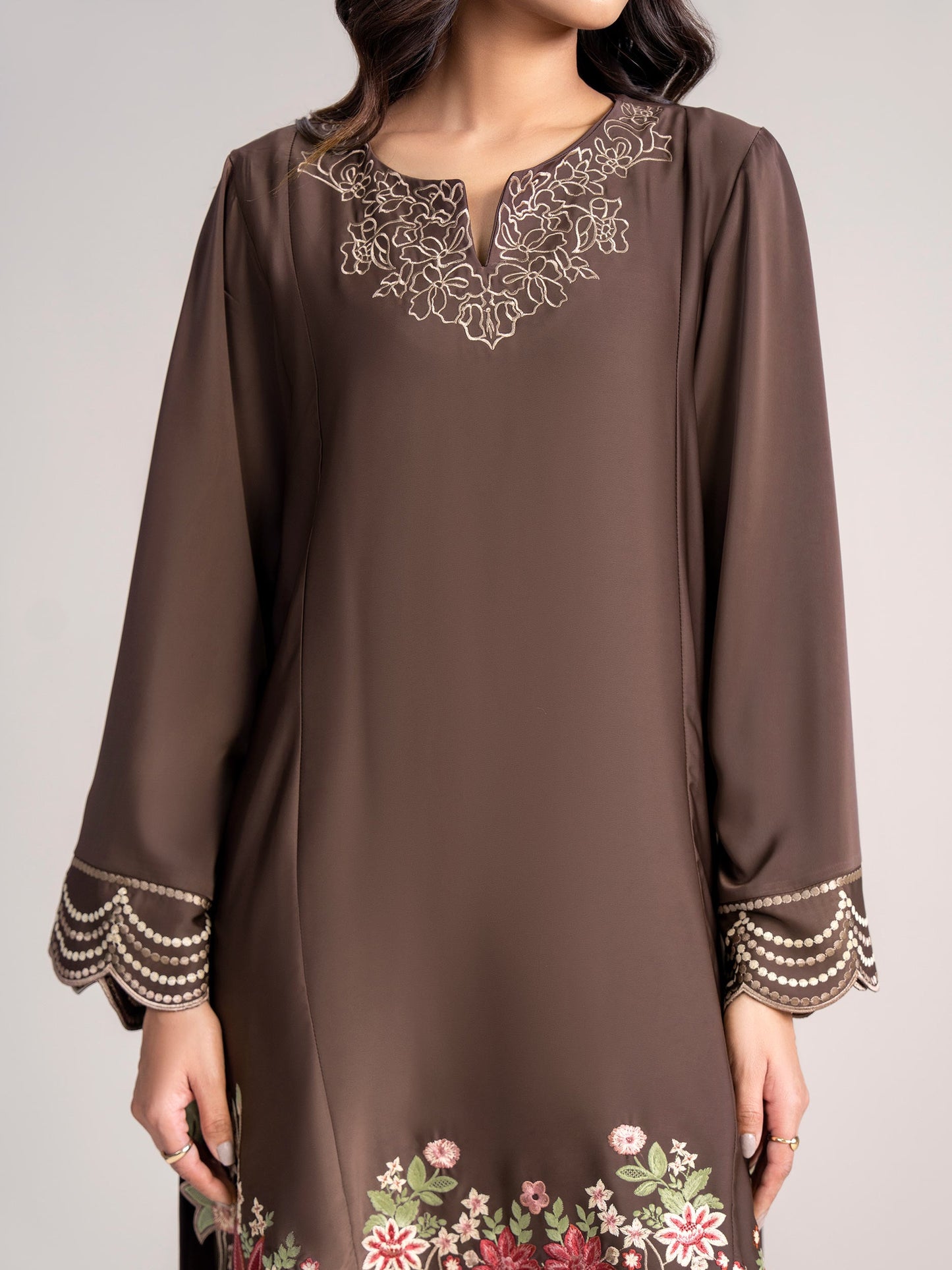 2 Piece Silk Suit- Embroidered