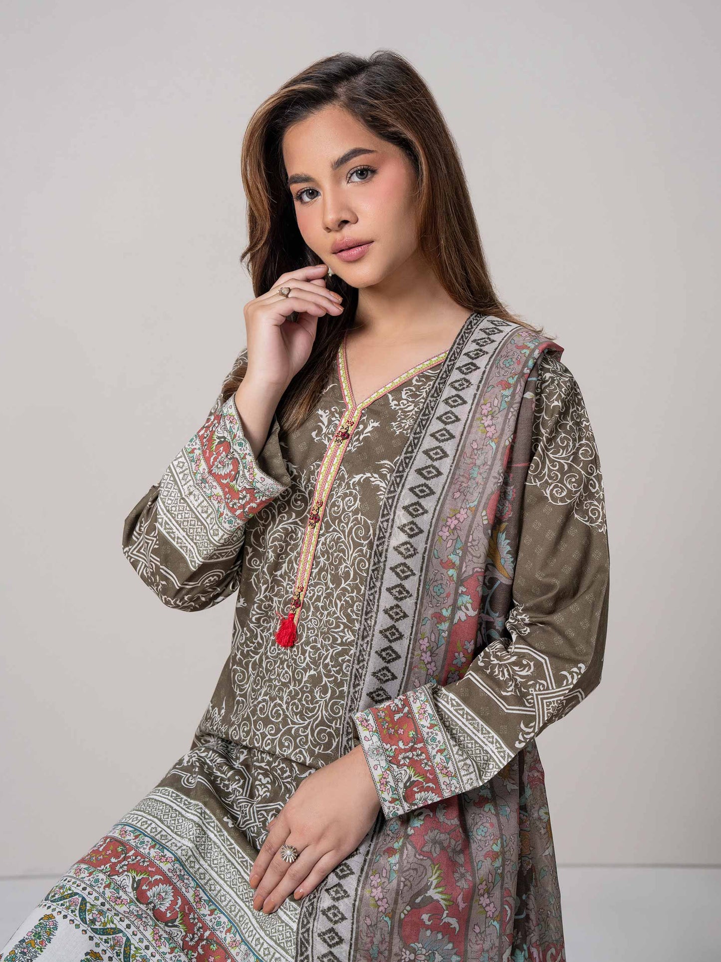 3 Piece Cotton Suit (Pret)