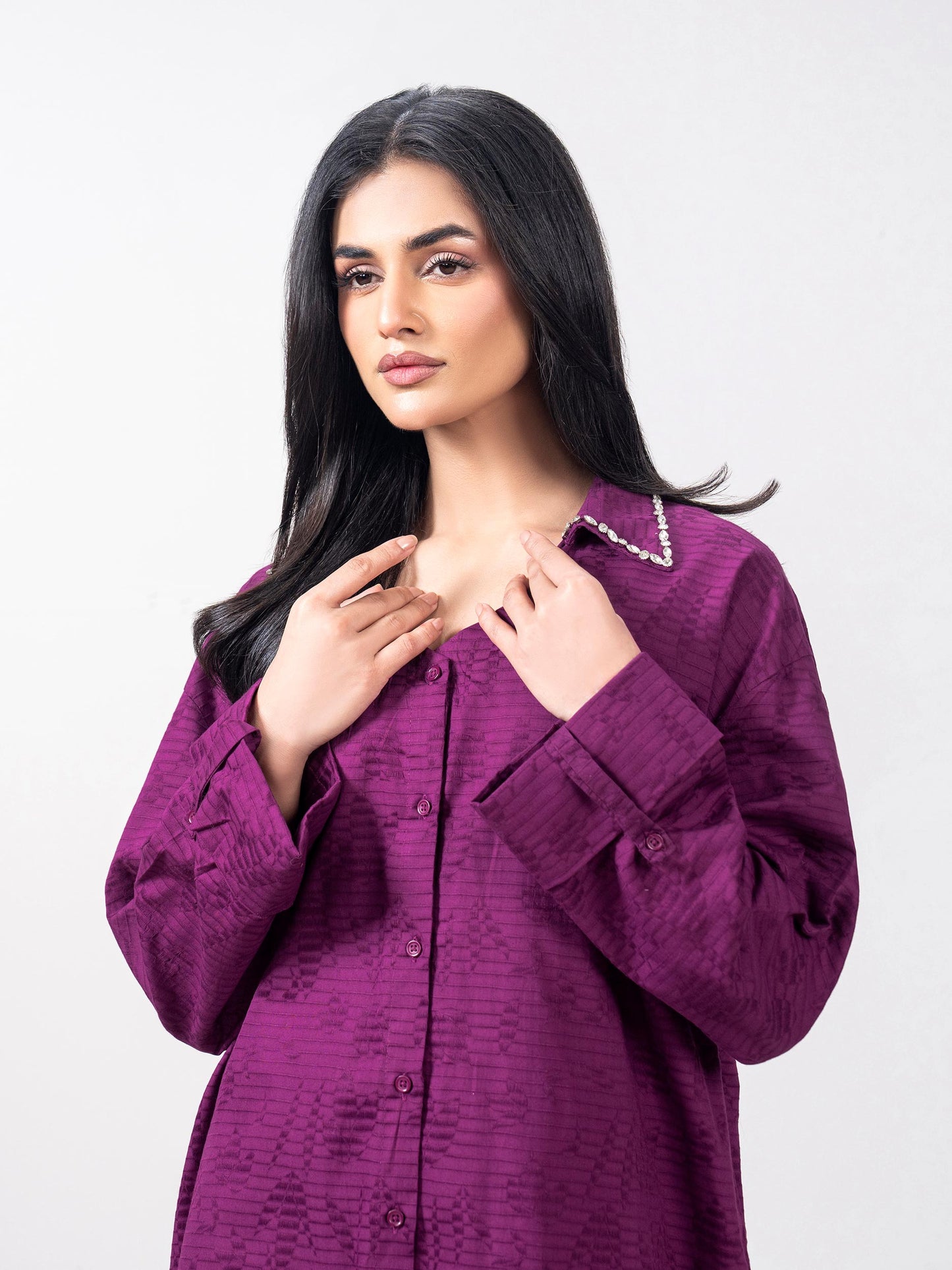 Dobby Co-ord Set- Embellished