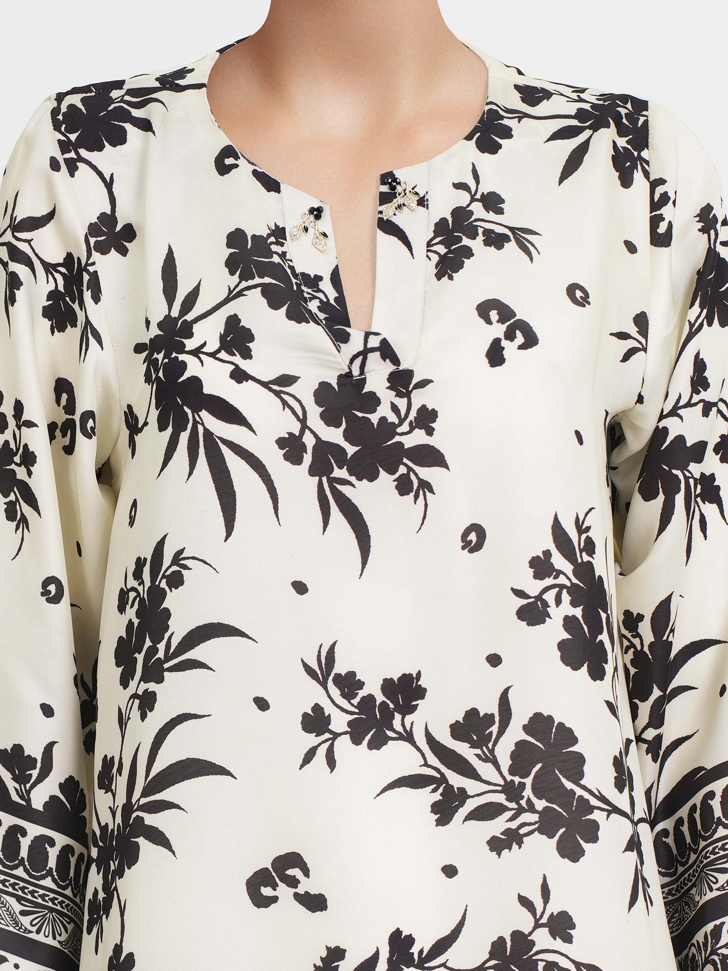 2 Piece Silk Suit- Embellished (Pret)