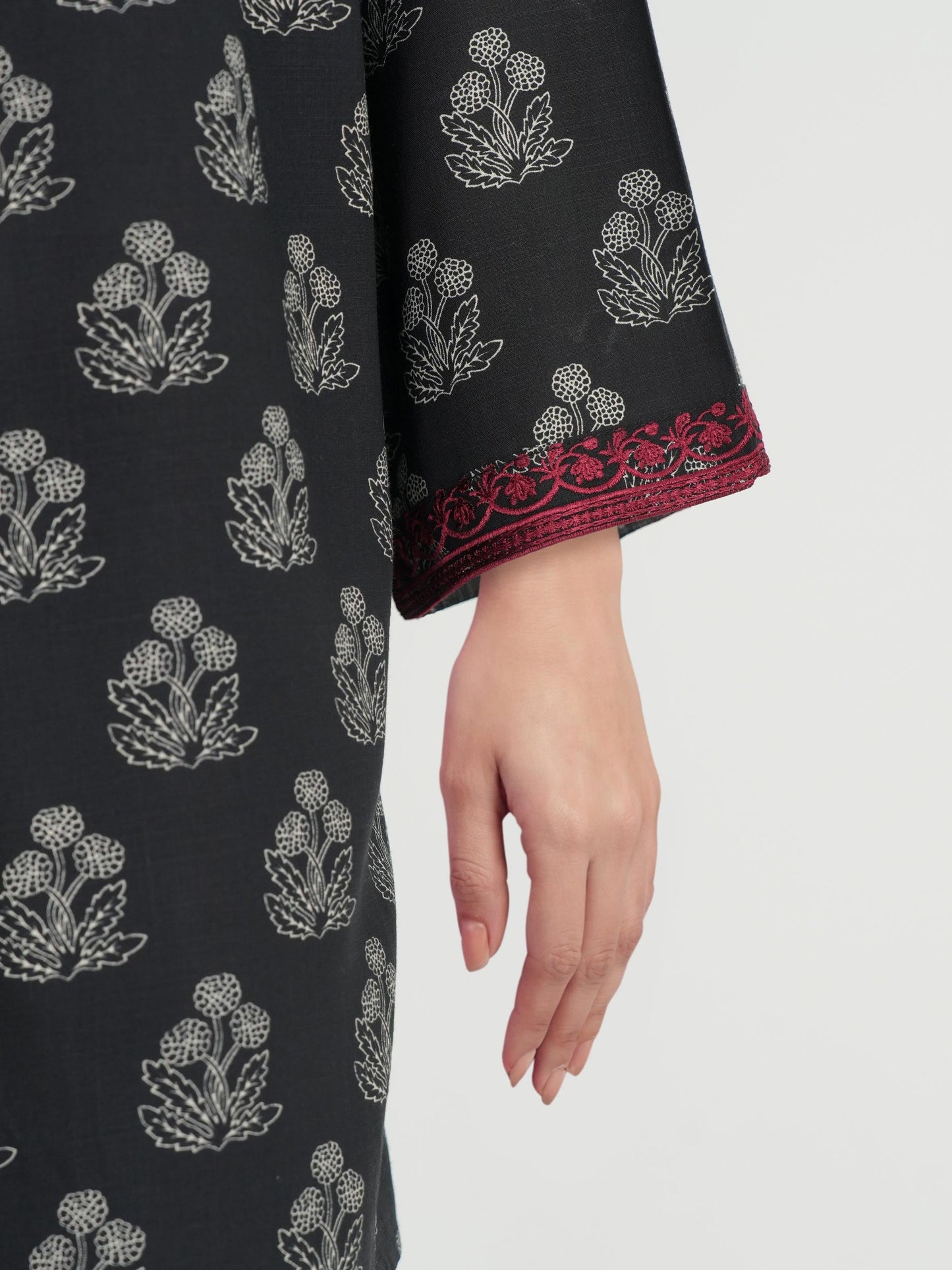 Viscose Slub Kurti- Embroidered (Pret)