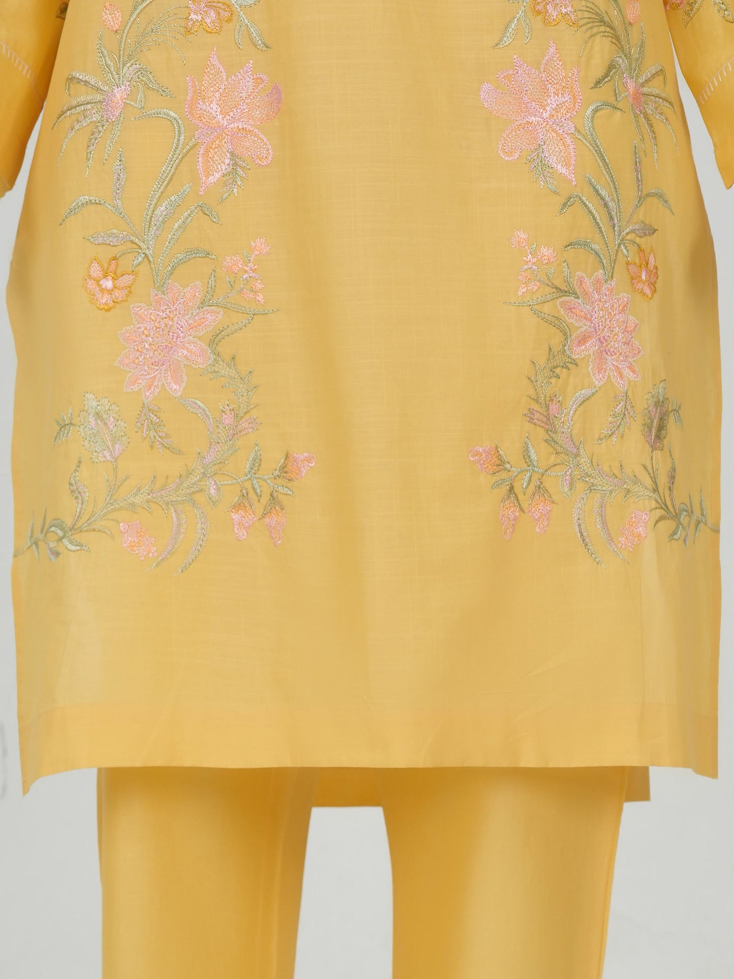 2 Piece Lawn Slub Suit- Embroidered (Pret)
