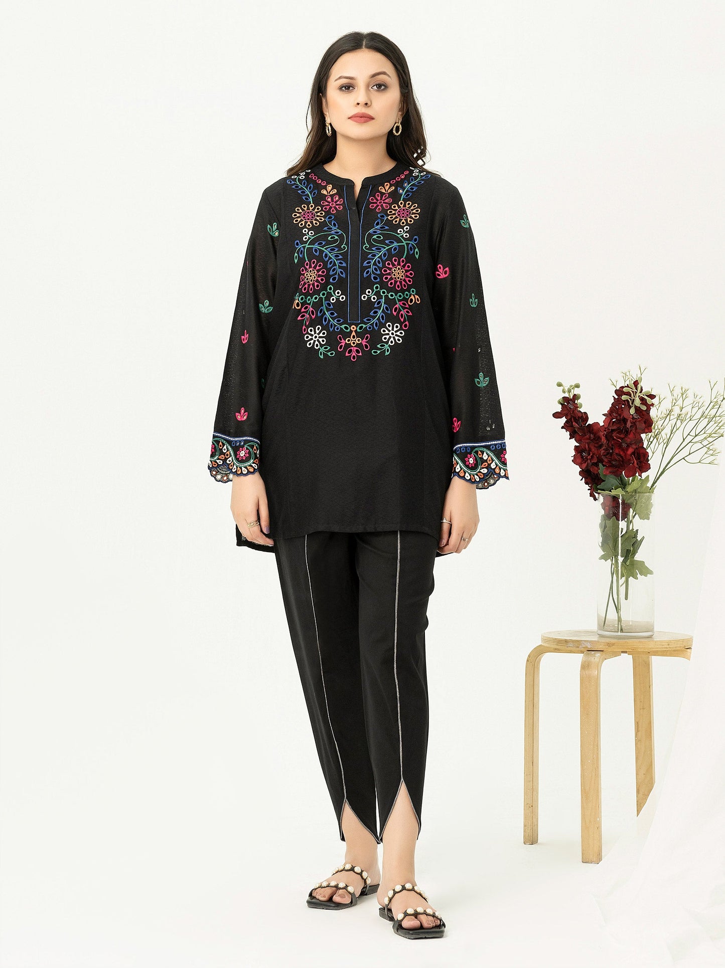 Textured Lawn Kurti -Embroidered (Pret)