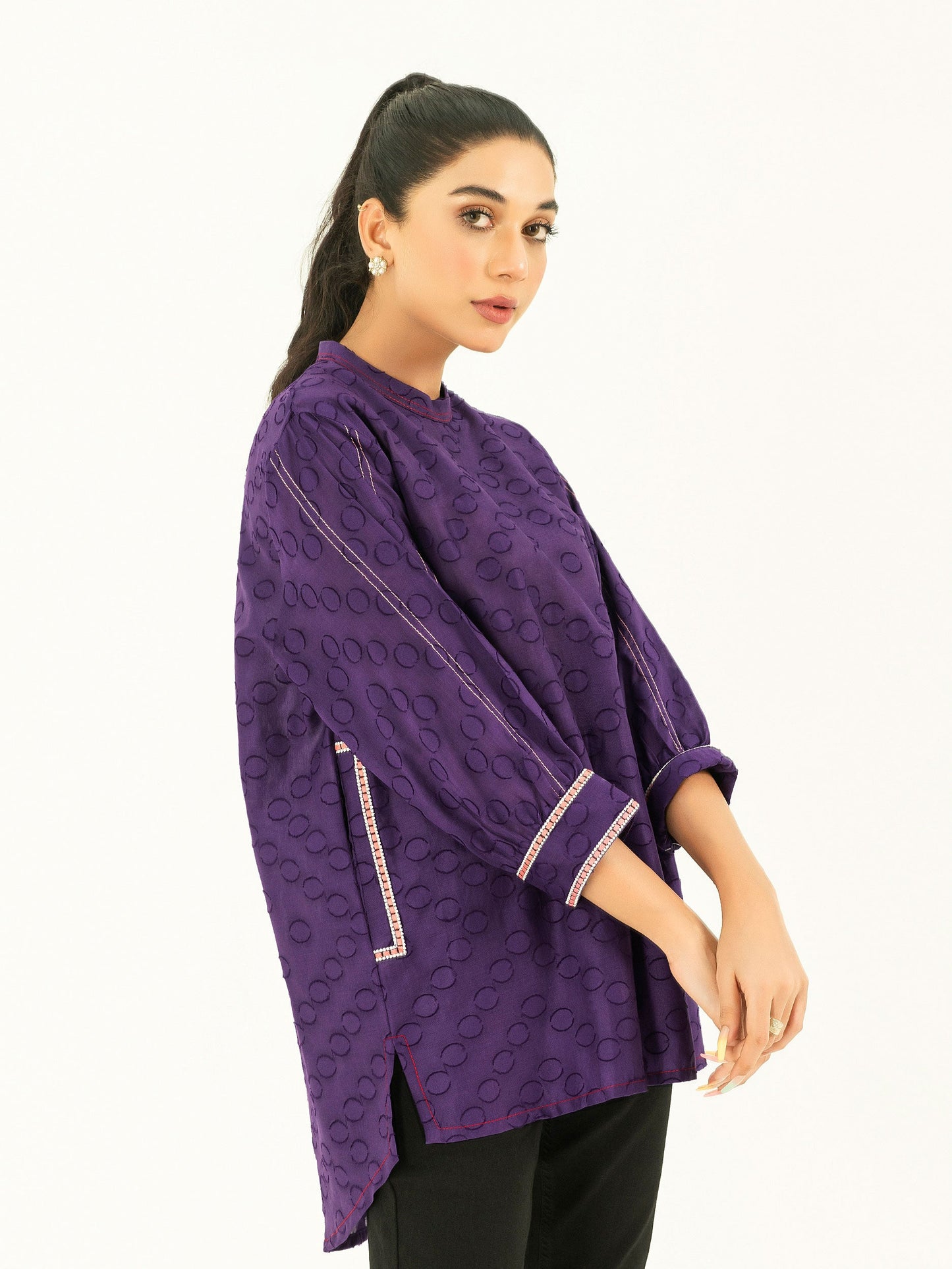 Jacquard Top-Embroidered