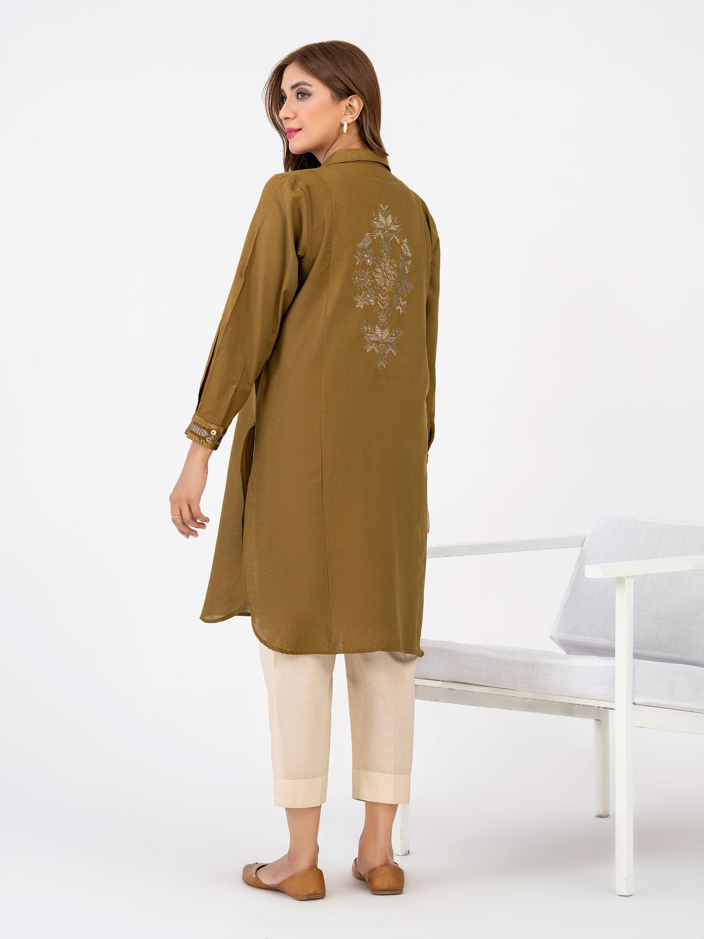 Khaddar Shirt-Embroidered(Pret)