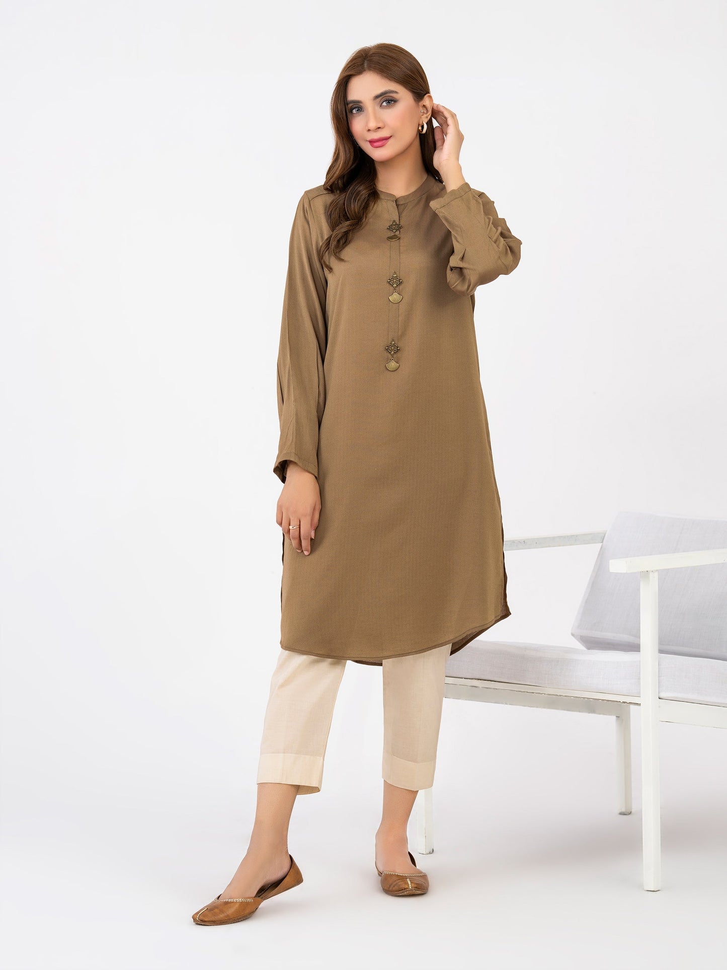 Self Jacquard Shirt-Dyed(Pret)
