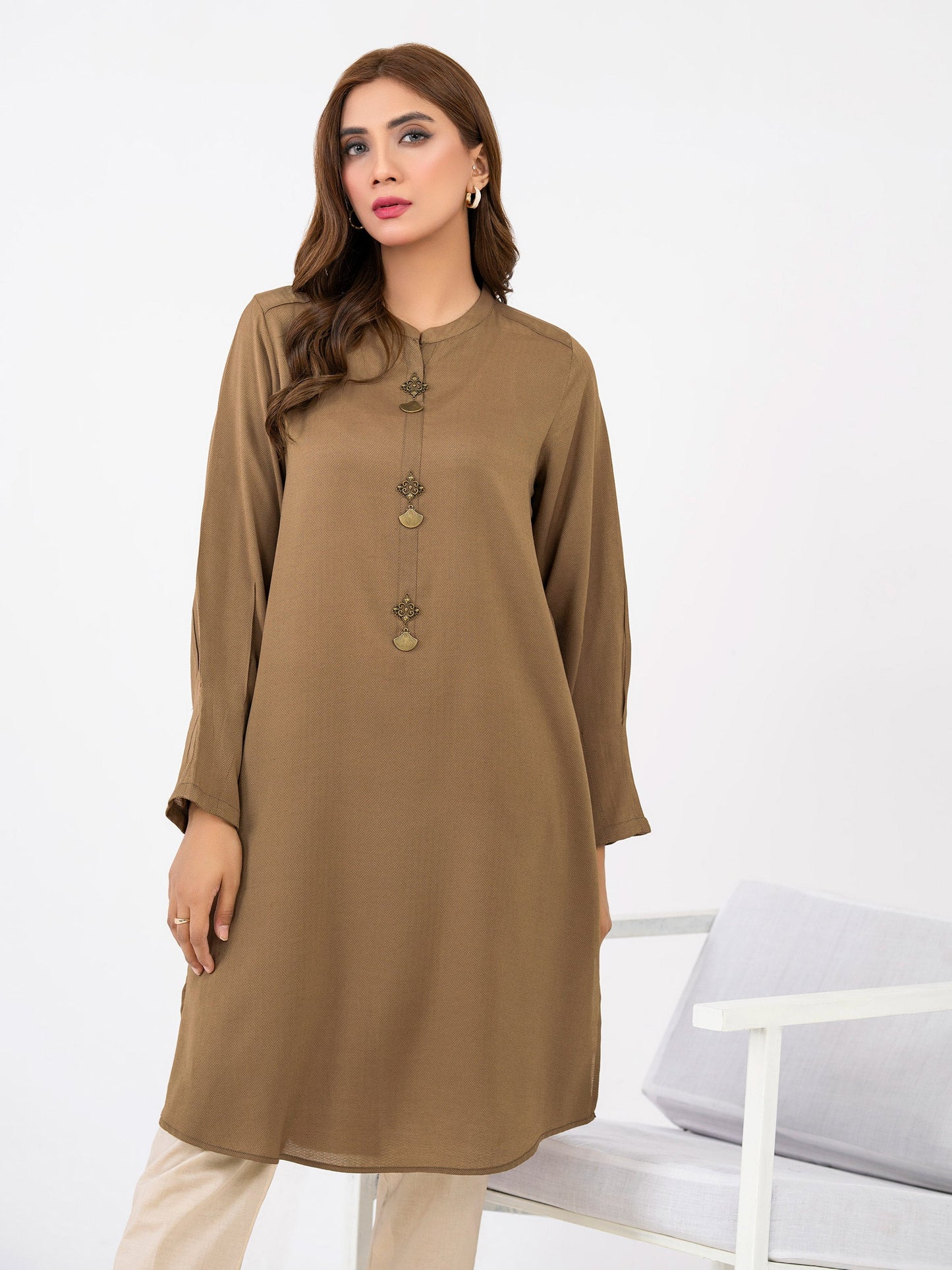 Self Jacquard Shirt-Dyed(Pret)