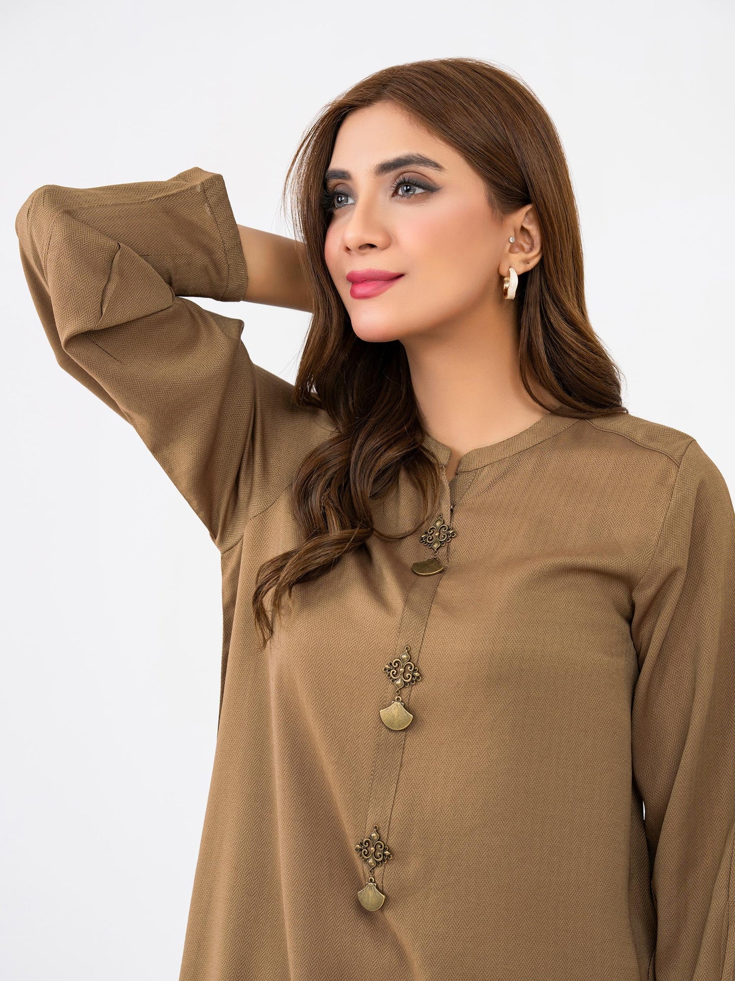Self Jacquard Shirt-Dyed(Pret)