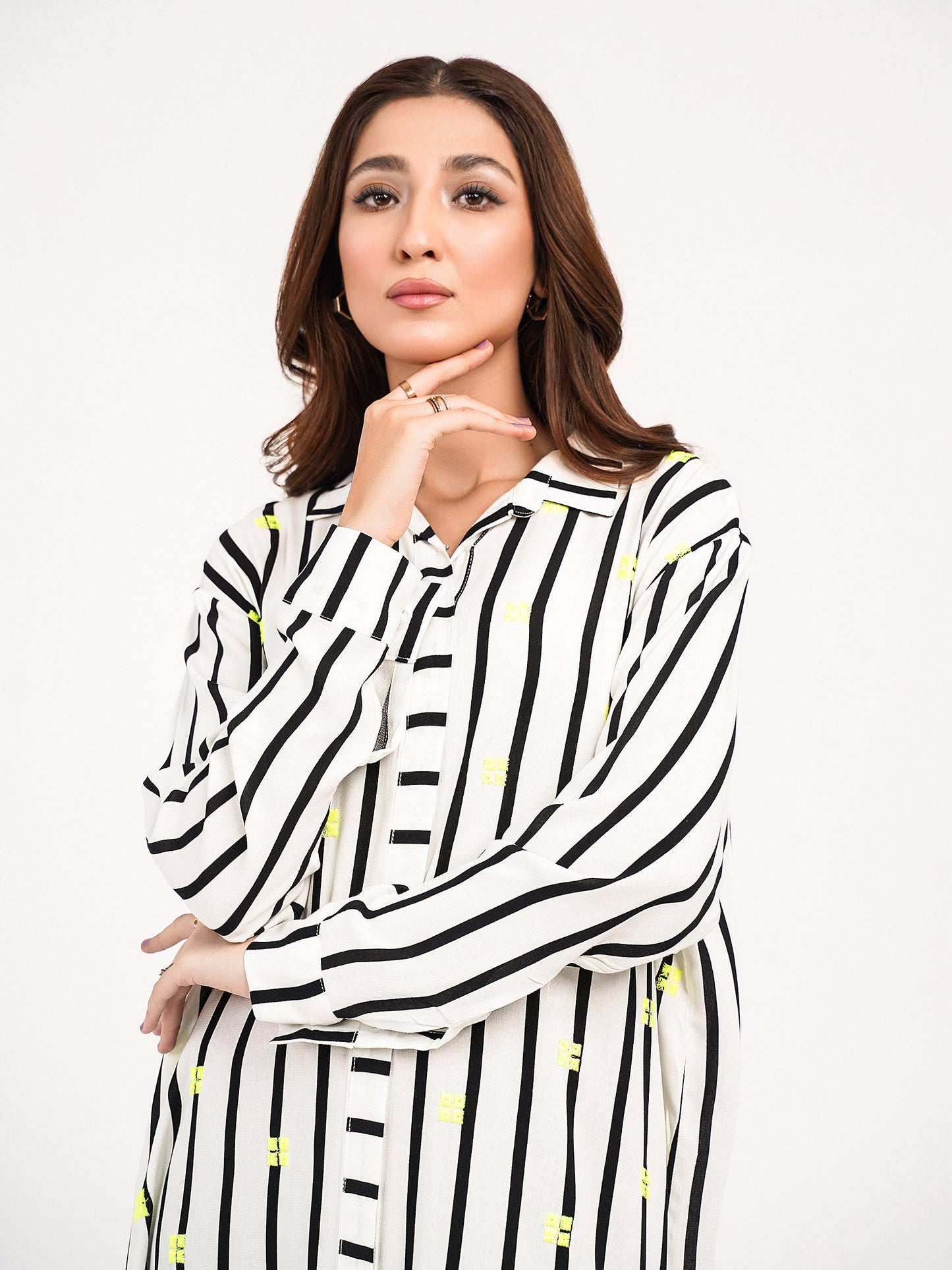 Chiffon Shirt-Printed(Pret)