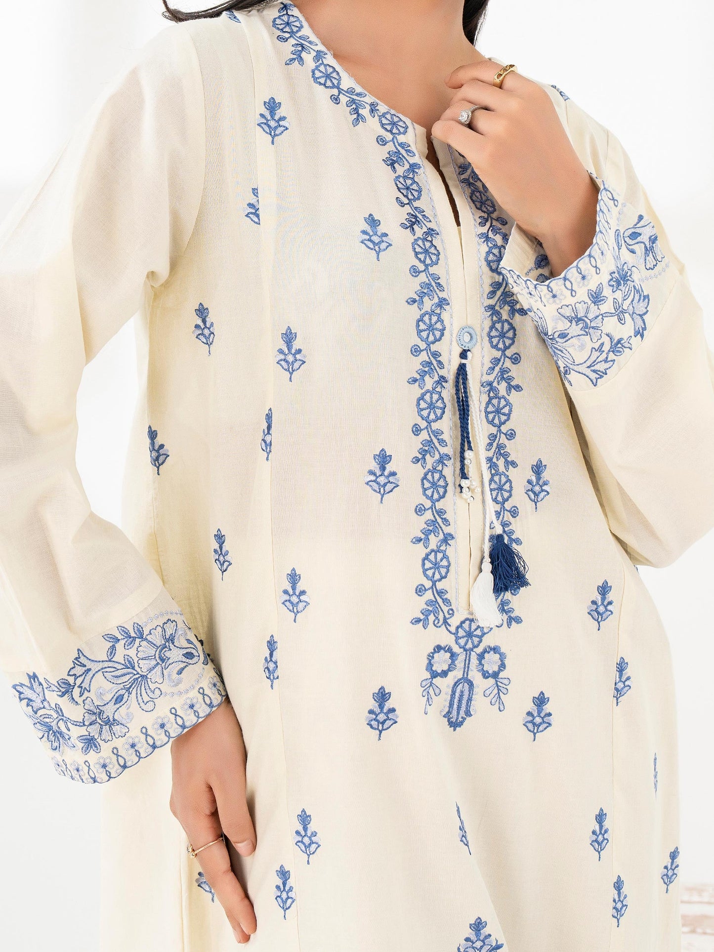 Cambric Shirt-Embroidered (Pret)