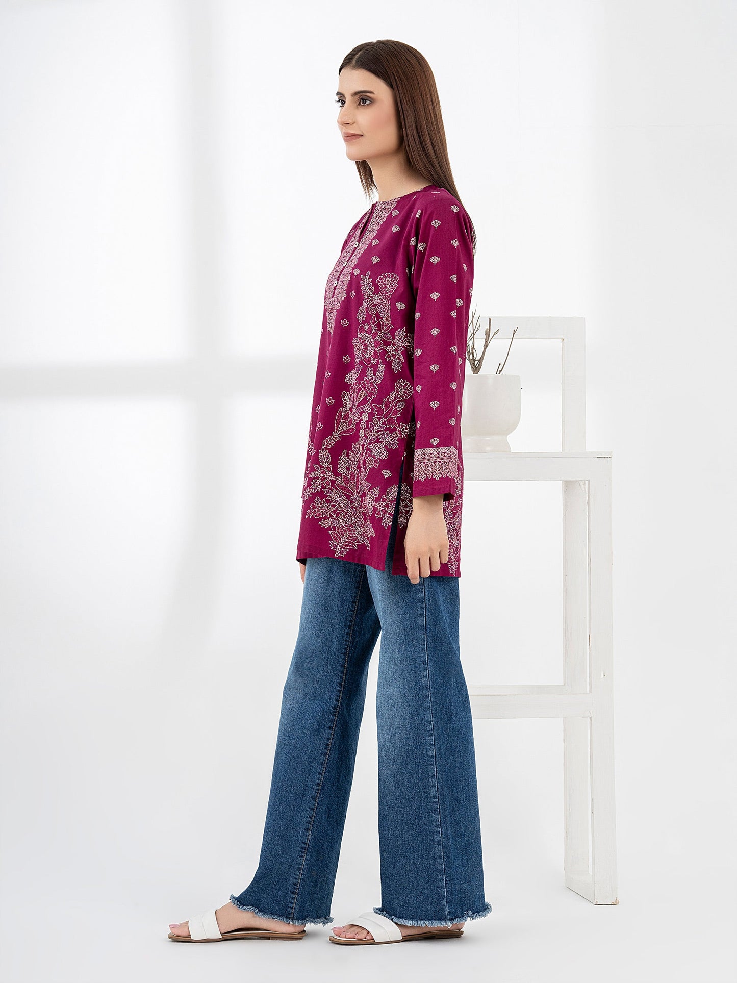 Lawn Kurti-Paste Print (Pret)