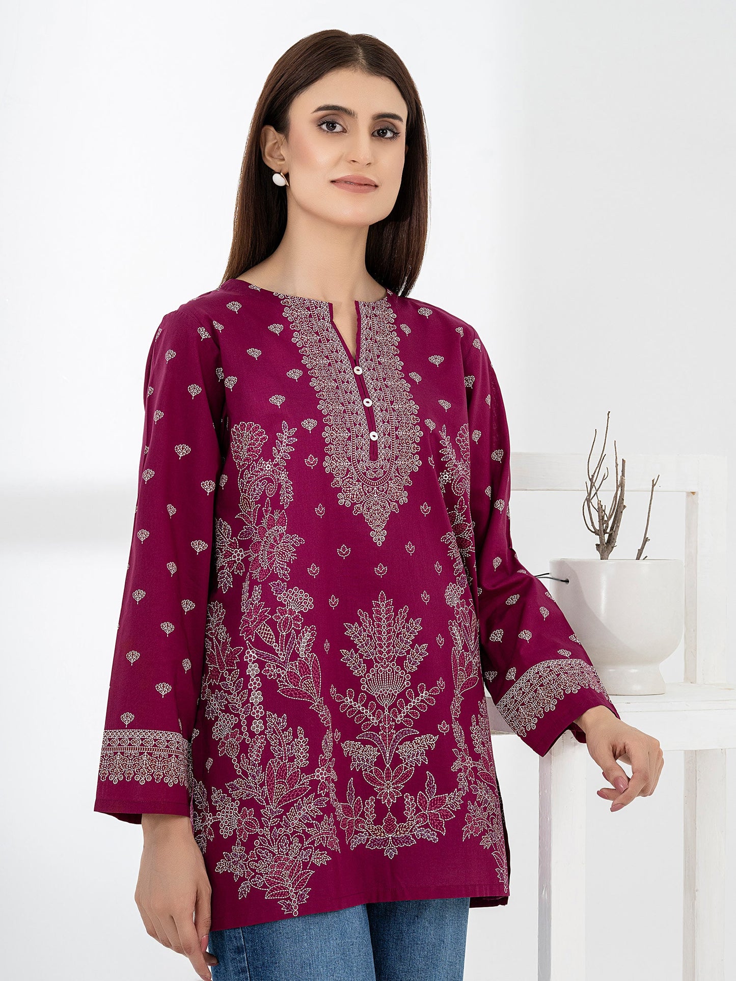 Lawn Kurti-Paste Print (Pret)