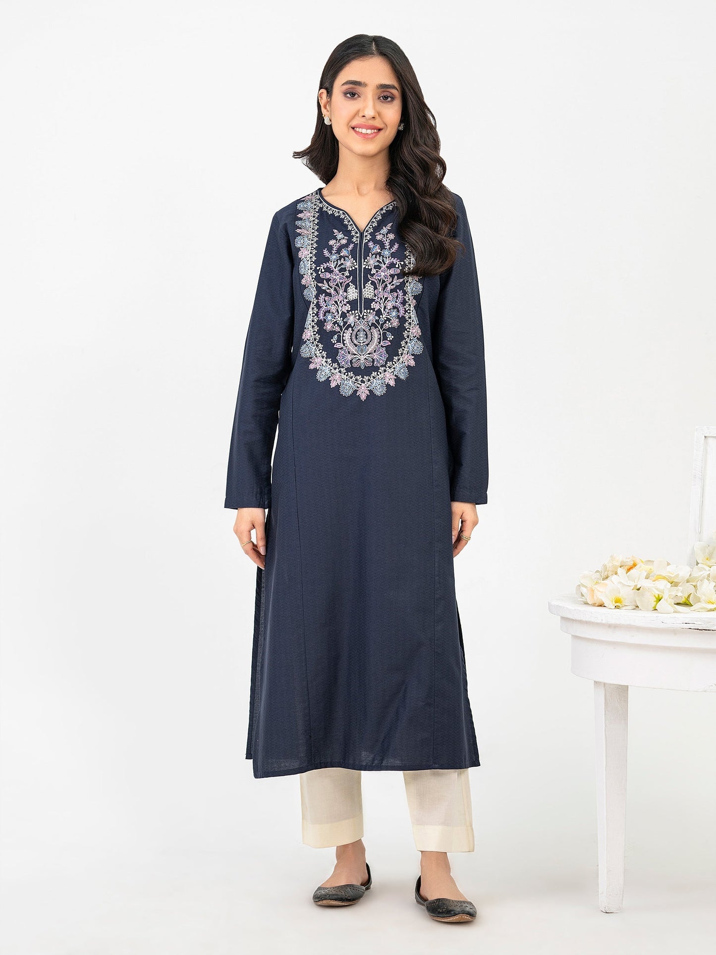 Jacquard Shirt-Embroidered (Pret)