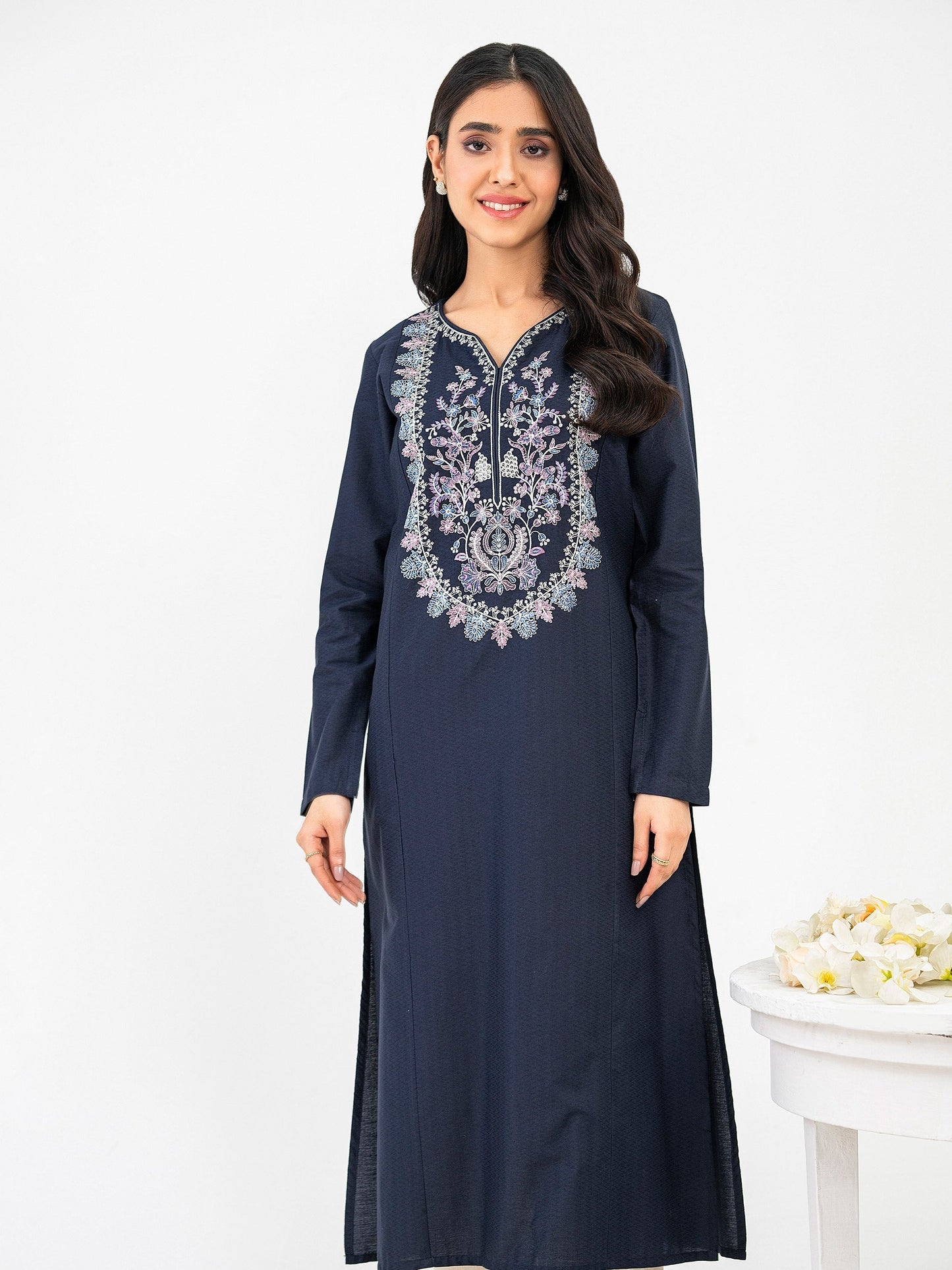Jacquard Shirt-Embroidered (Pret)