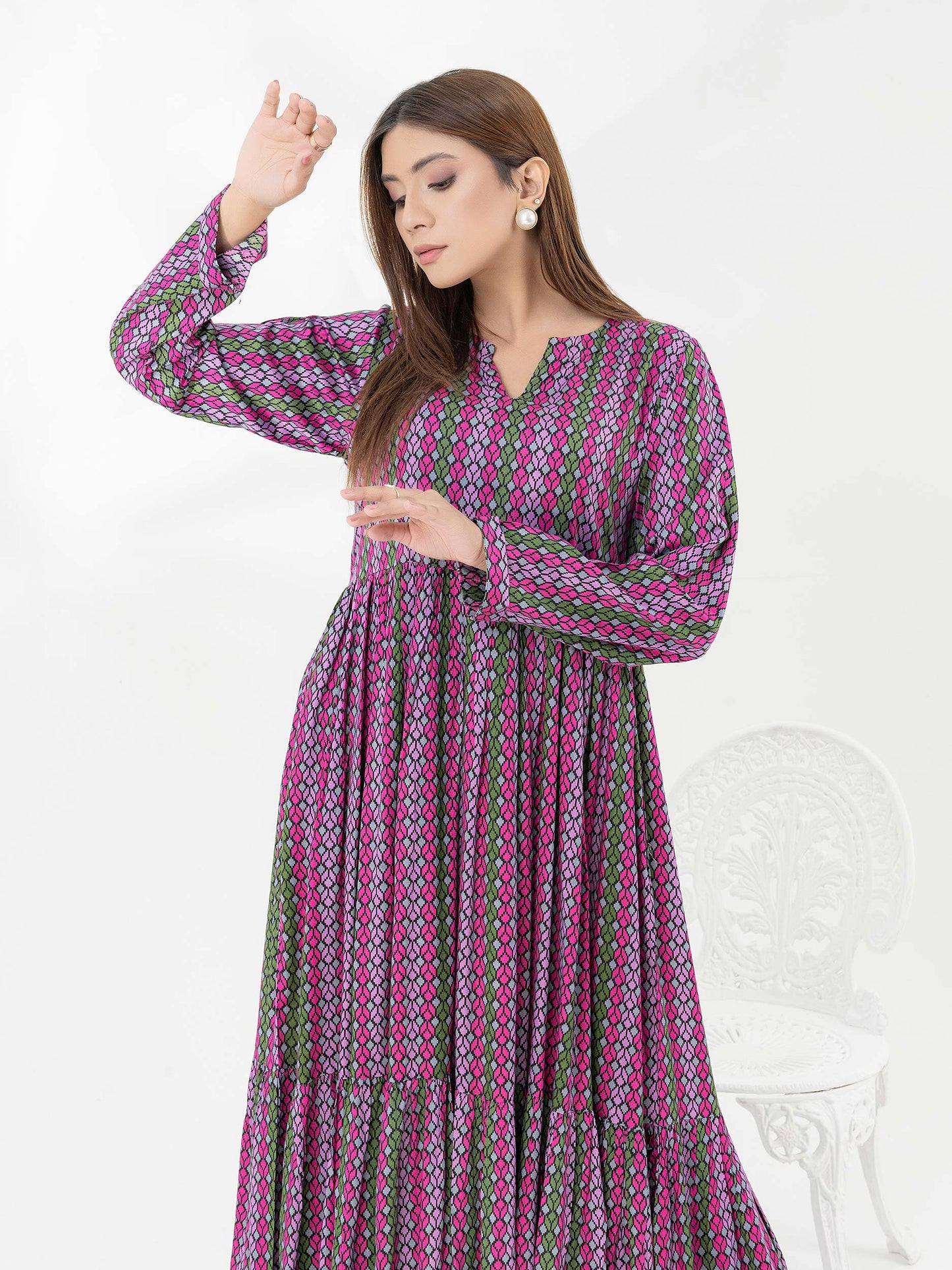 Linen Frock-Printed (Pret)