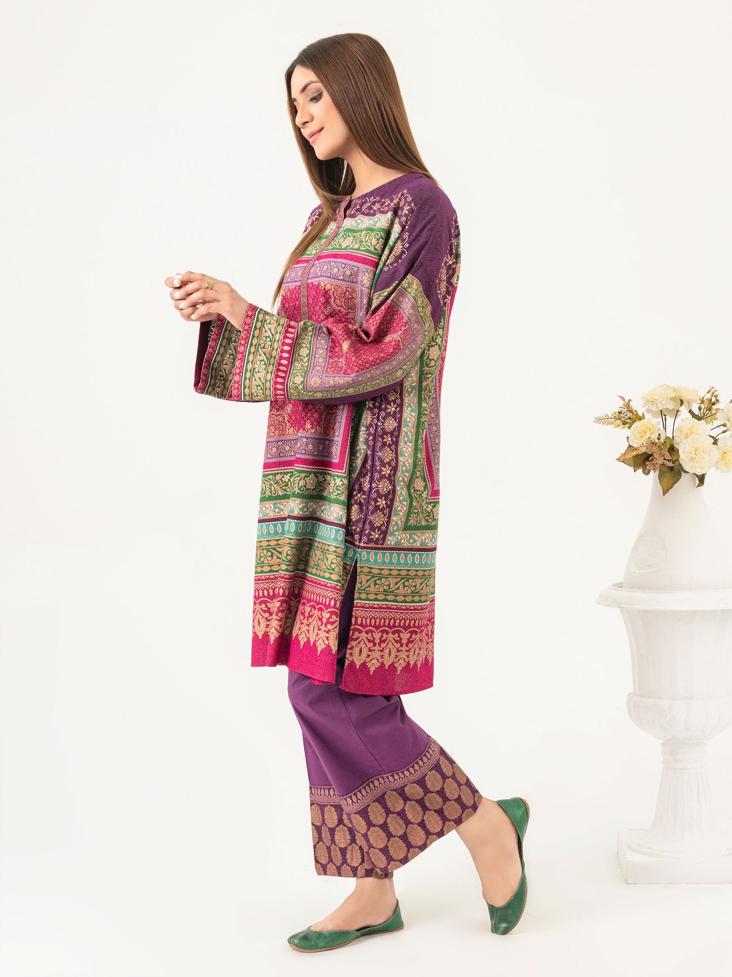 2 Piece Karandi Suit-Paste Print (Pret)