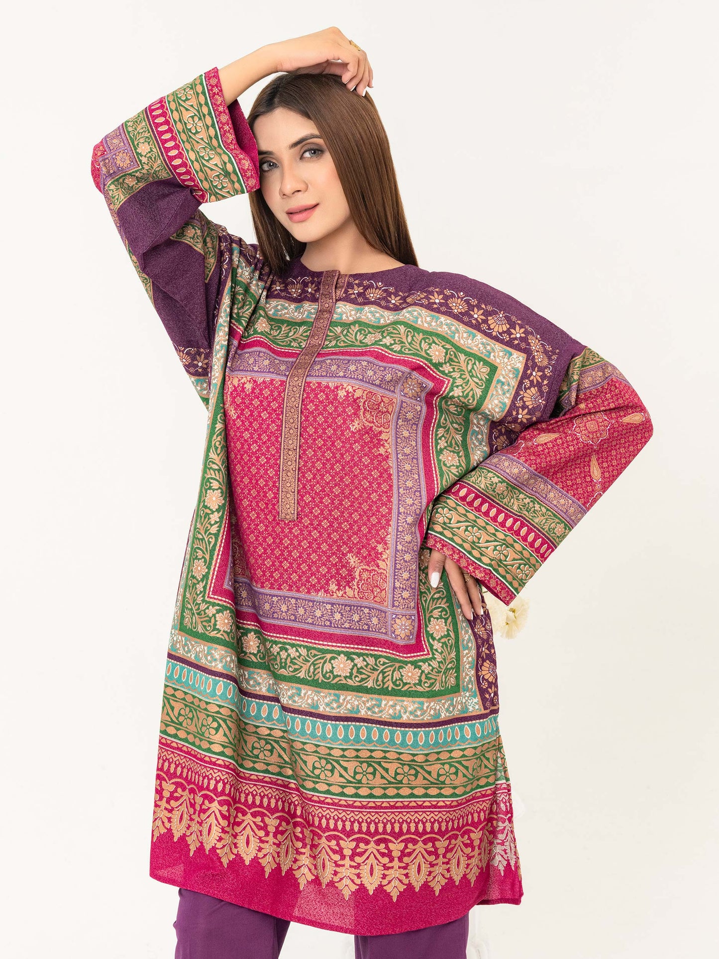 2 Piece Karandi Suit-Paste Print (Pret)