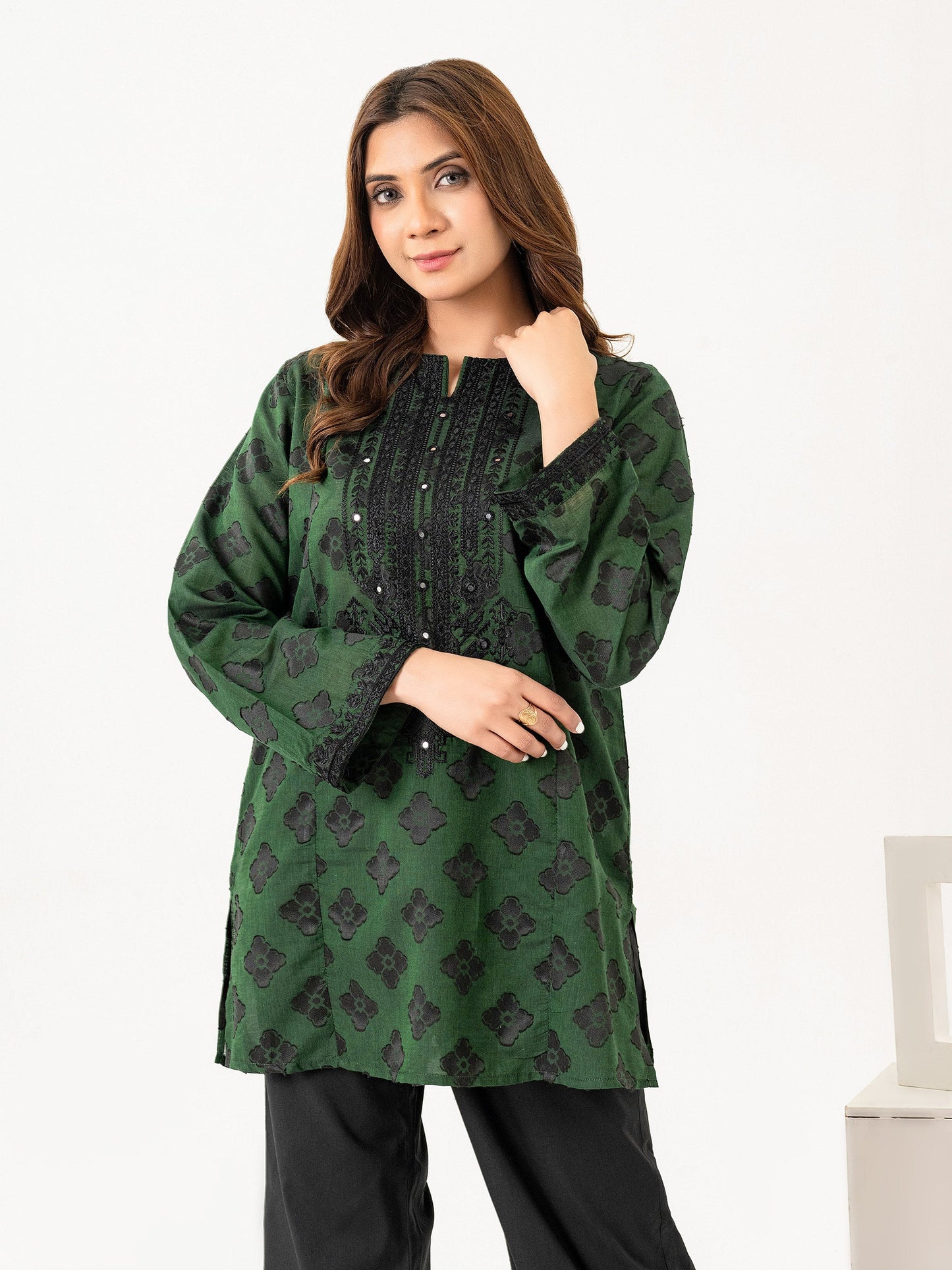 Jacquard Kurti-Embroidered