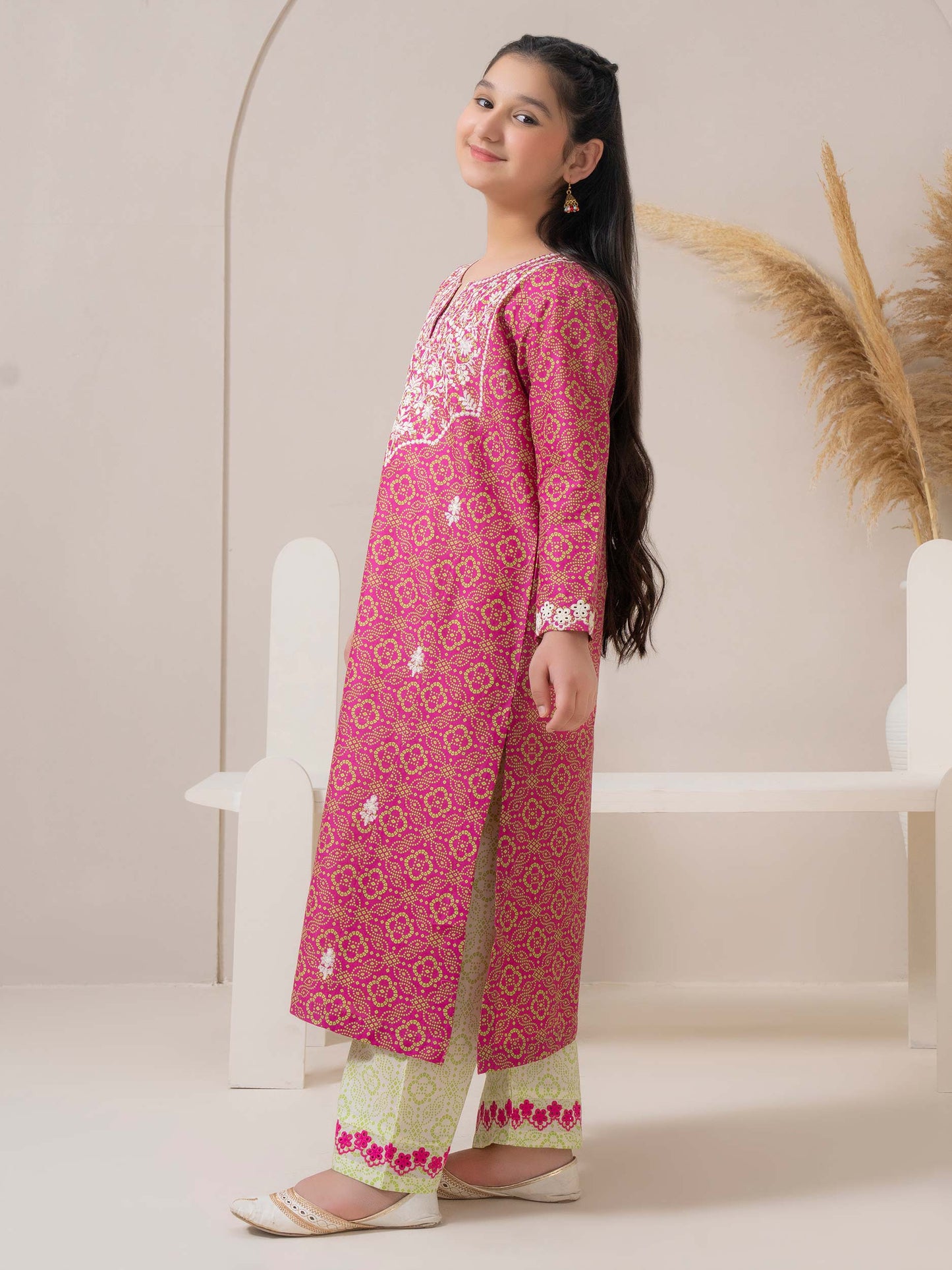 2 Piece Cambric Suit-Embroidered